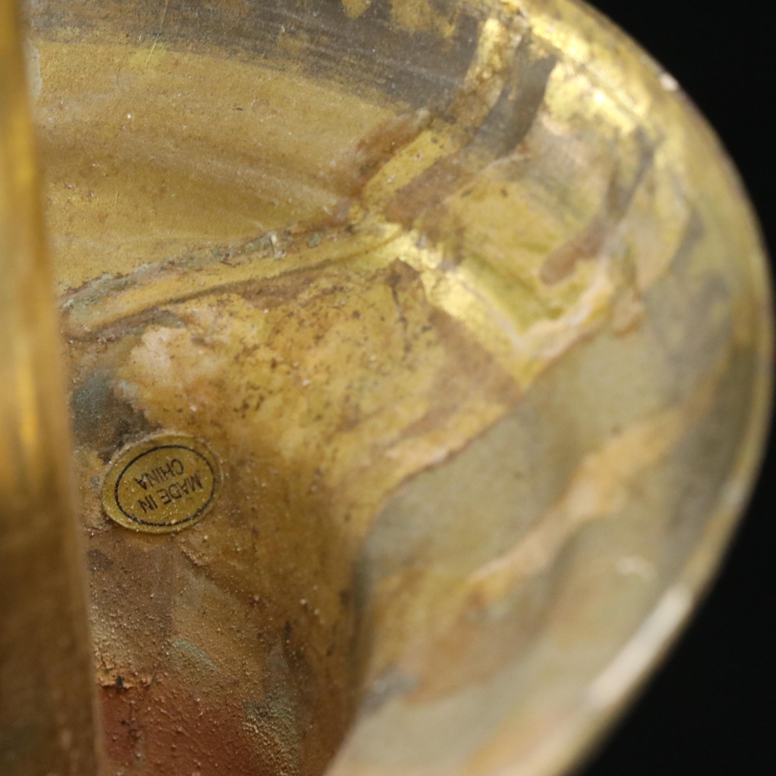 Brass Finish Etched Glass Electric Chandelier