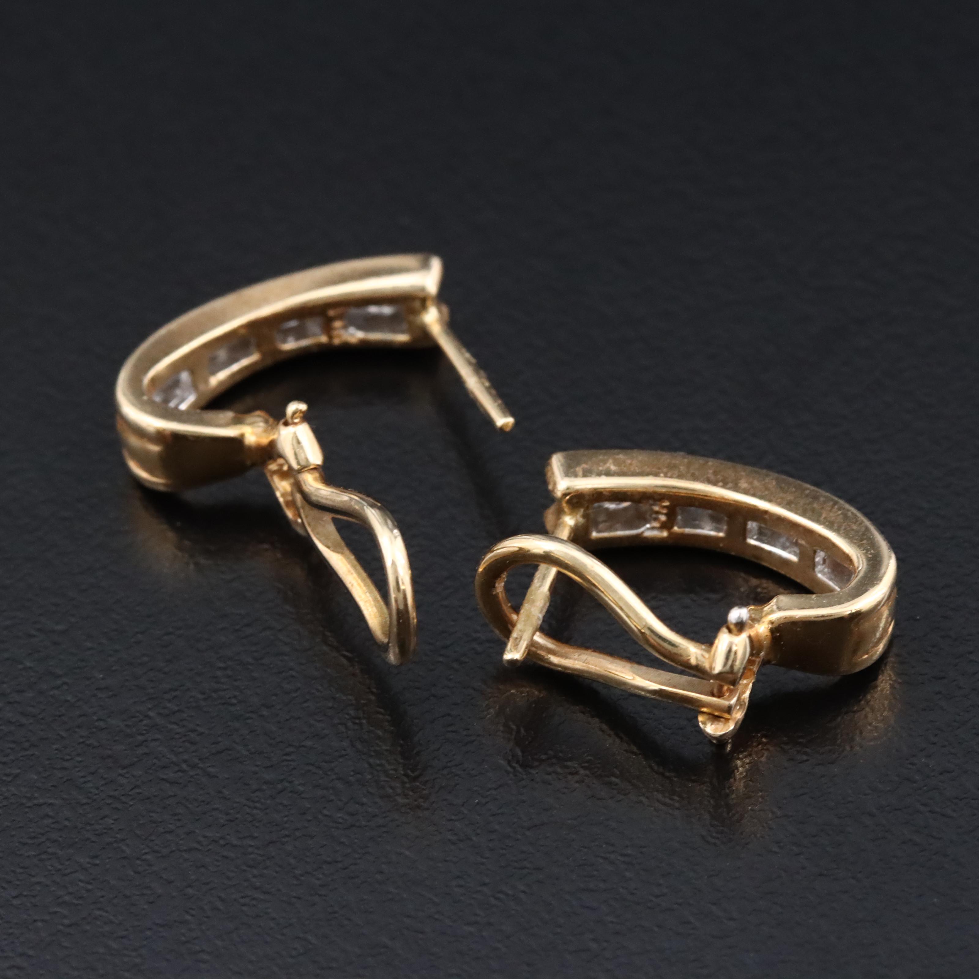 14K 0.45 CTW Diamond J Hoop Earrings