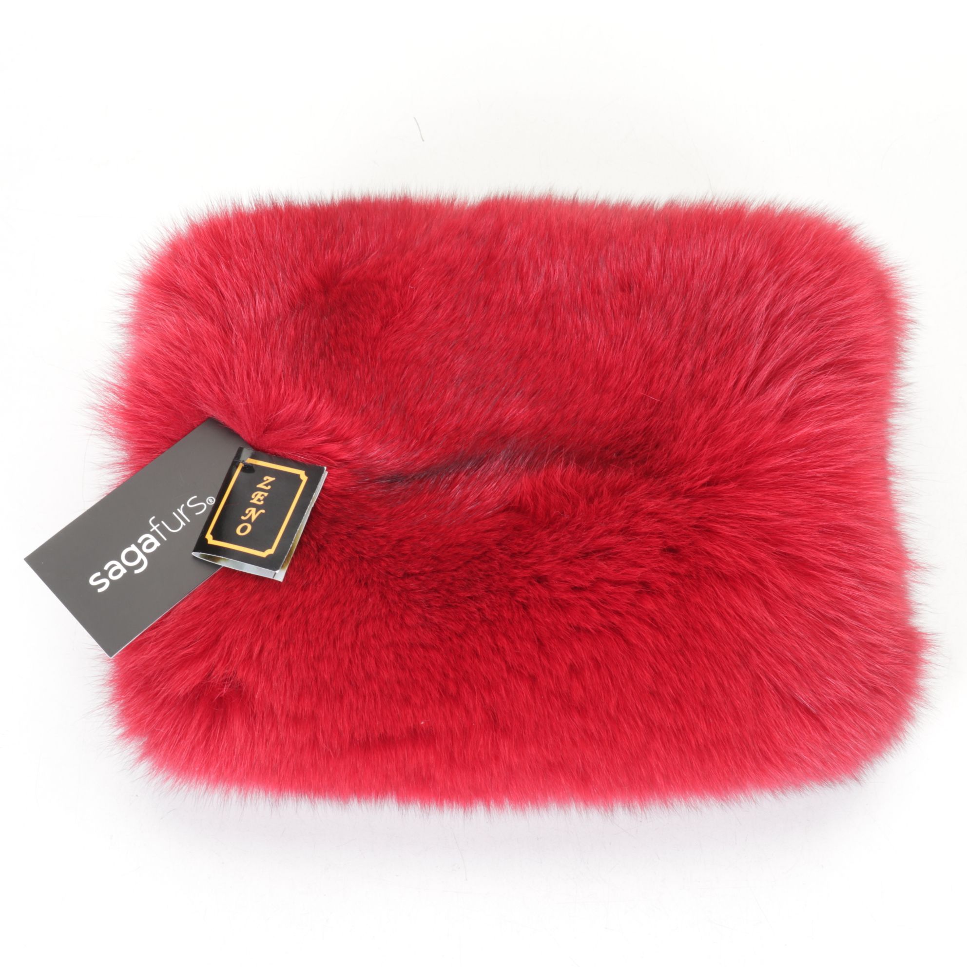 Saga Dyed Red Fox Fur Holiday Muff