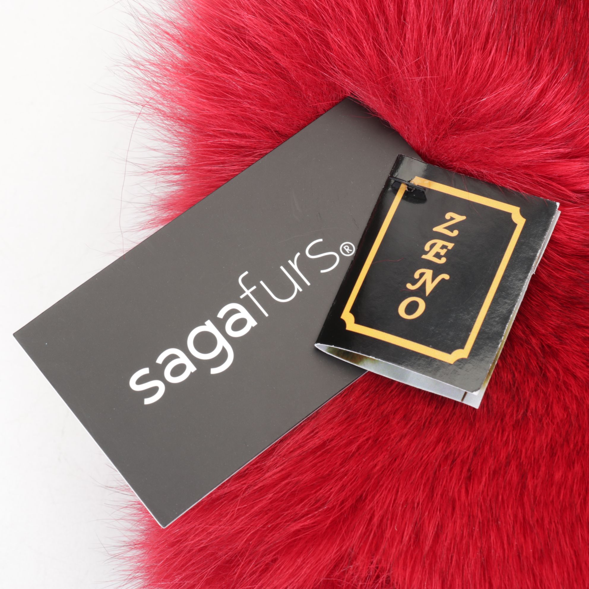 Saga Dyed Red Fox Fur Holiday Muff