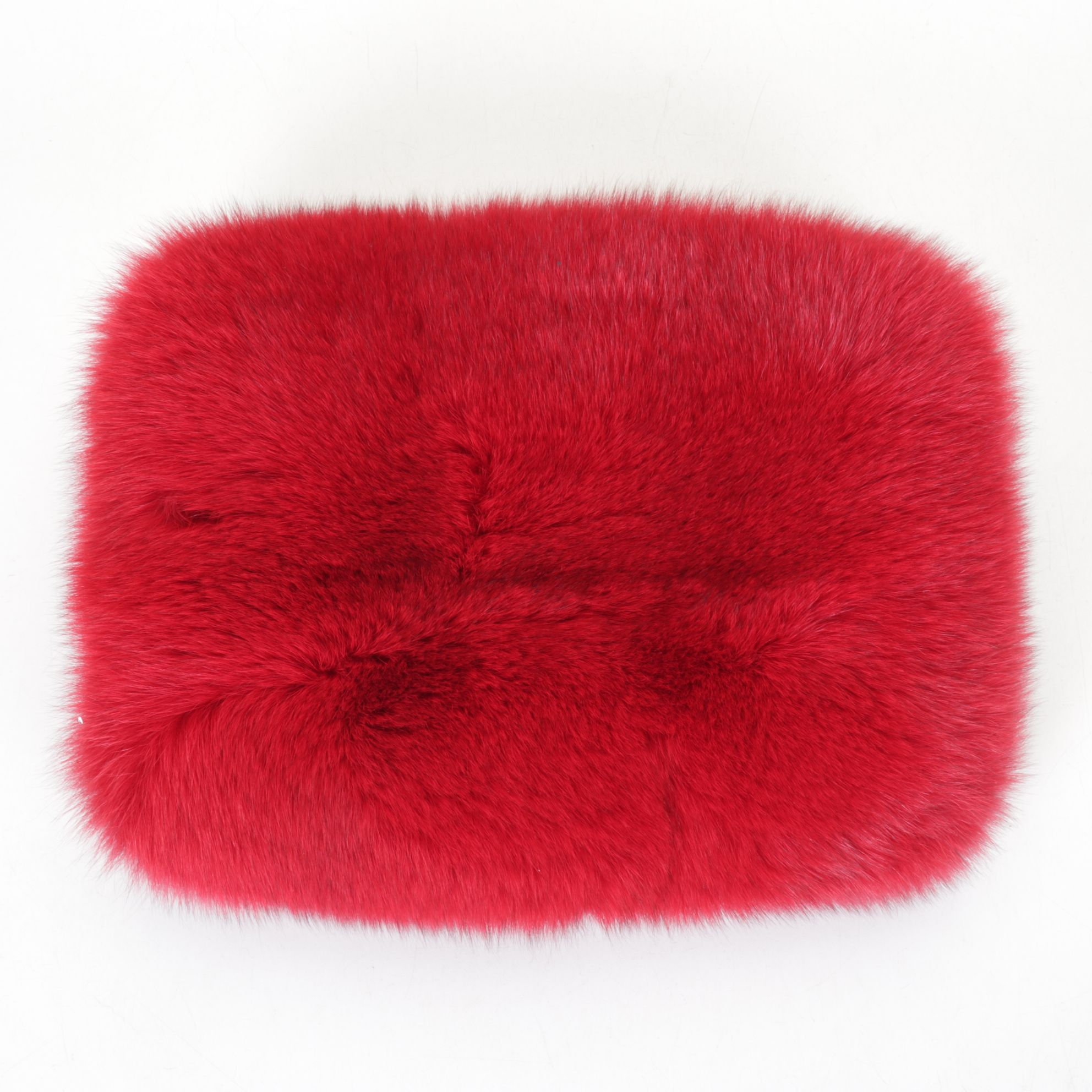 Saga Dyed Red Fox Fur Holiday Muff