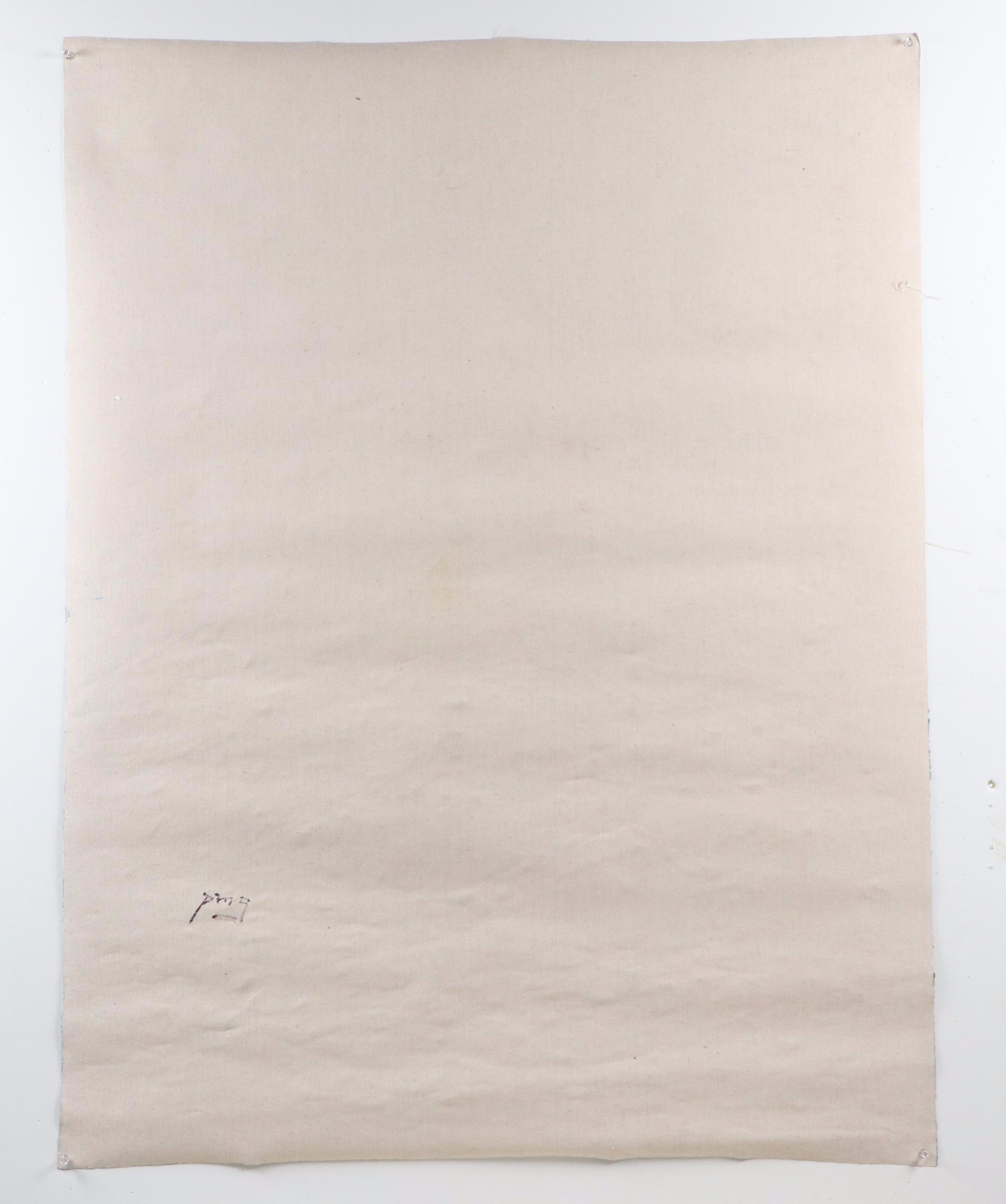 Ping Expressionistic Style Oil Painting of Port Scene, 21st Century