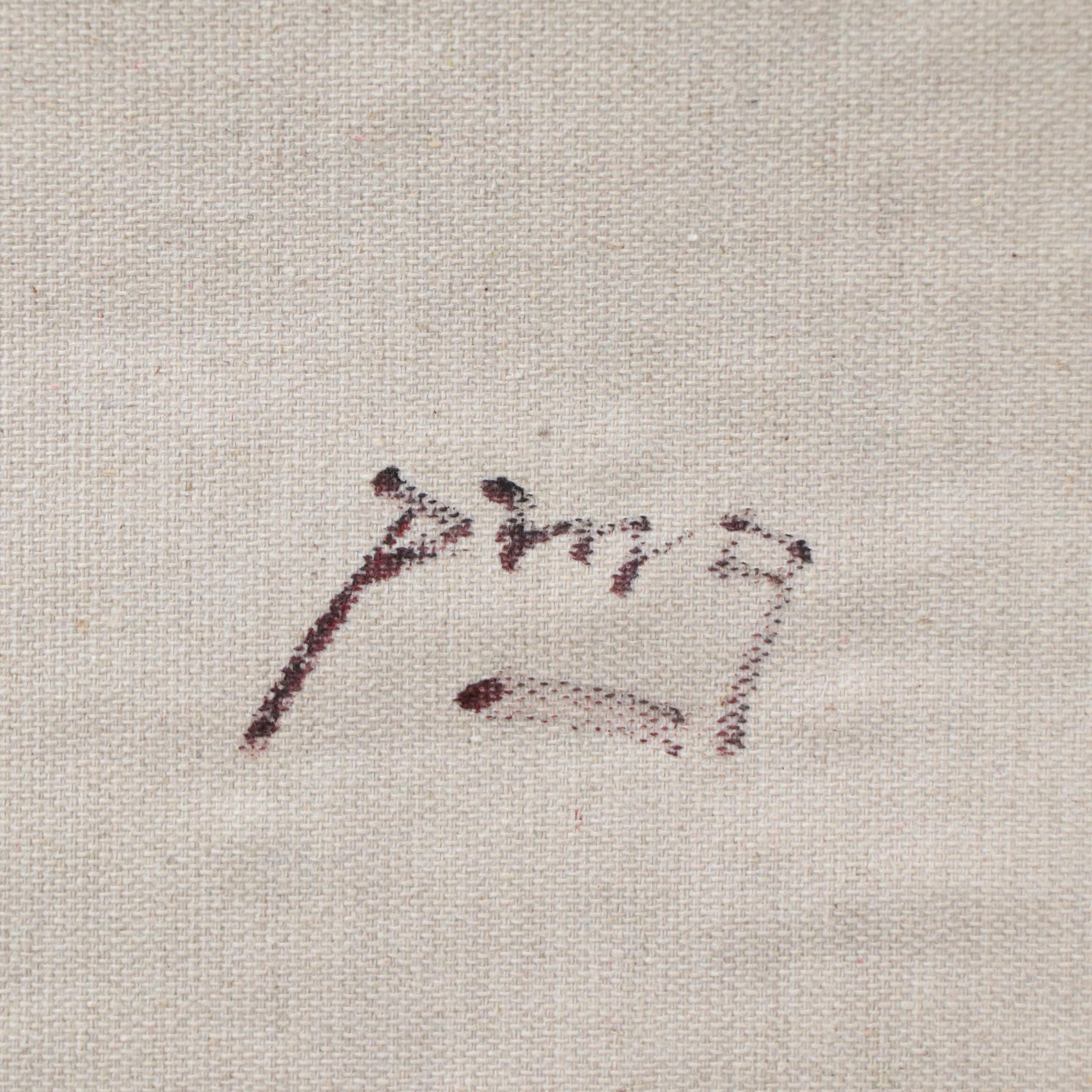 Ping Expressionistic Style Oil Painting of Port Scene, 21st Century