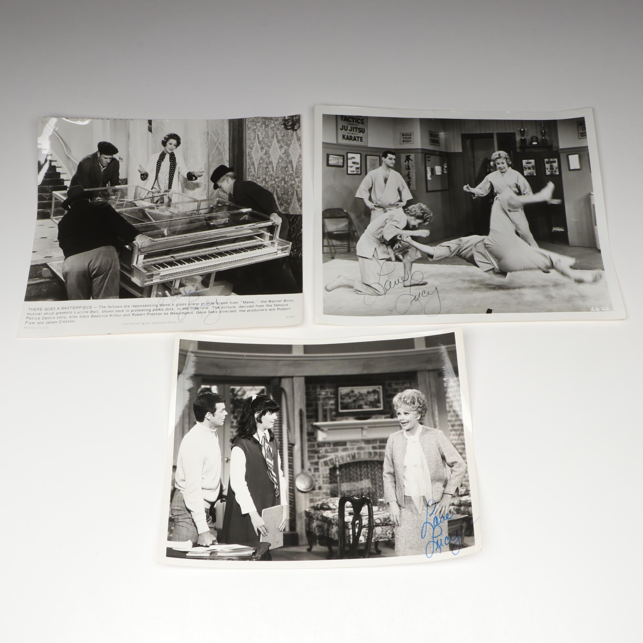 Lucille Ball Signed "The Lucy Show" and "Mame" Photo Prints, Mid-20th Century