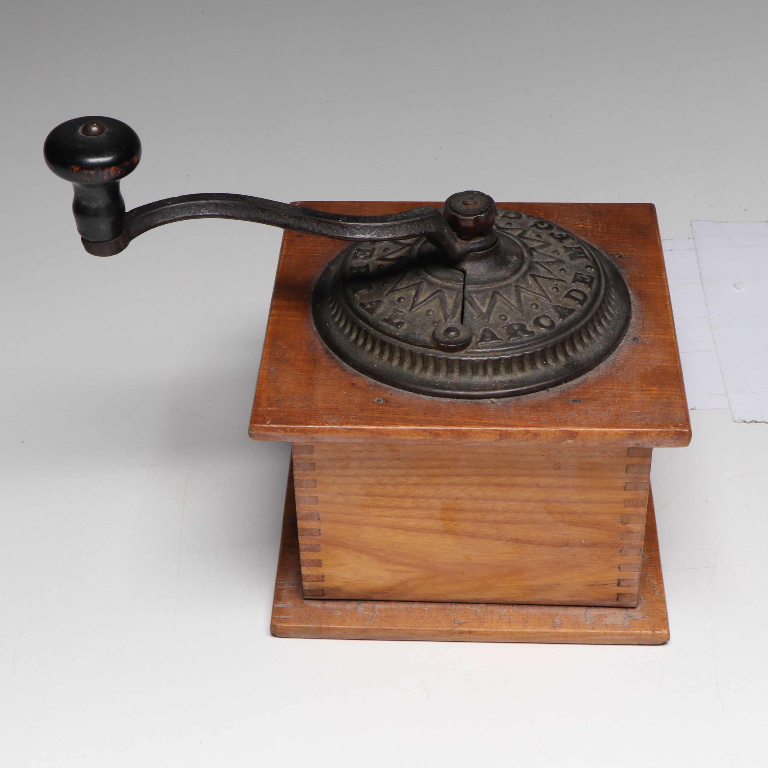 Imperial Arcade Coffee Grinder with Atlas Jars and Antique Fireplace Accessories