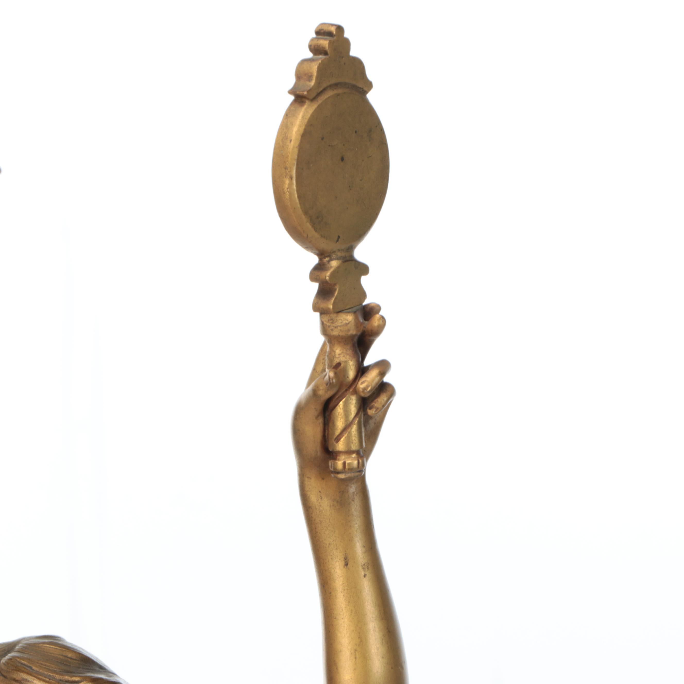 Art Nouveau After Léon Cunisset "L'Aurore du XXème Siècle" Figural Table Lamp