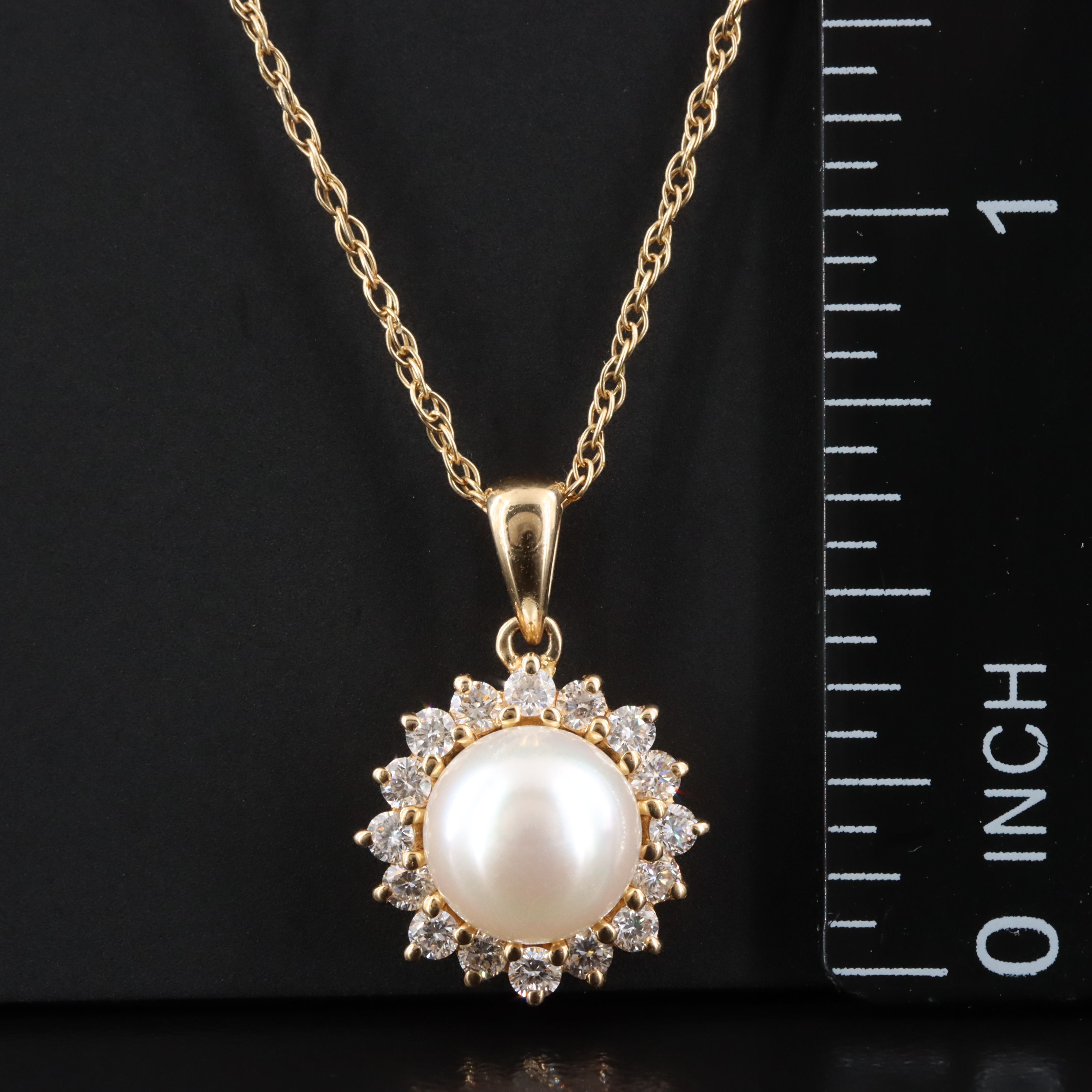 Sea Magic Blue Lagoon 14K Pearl and Diamond Pendant Necklace