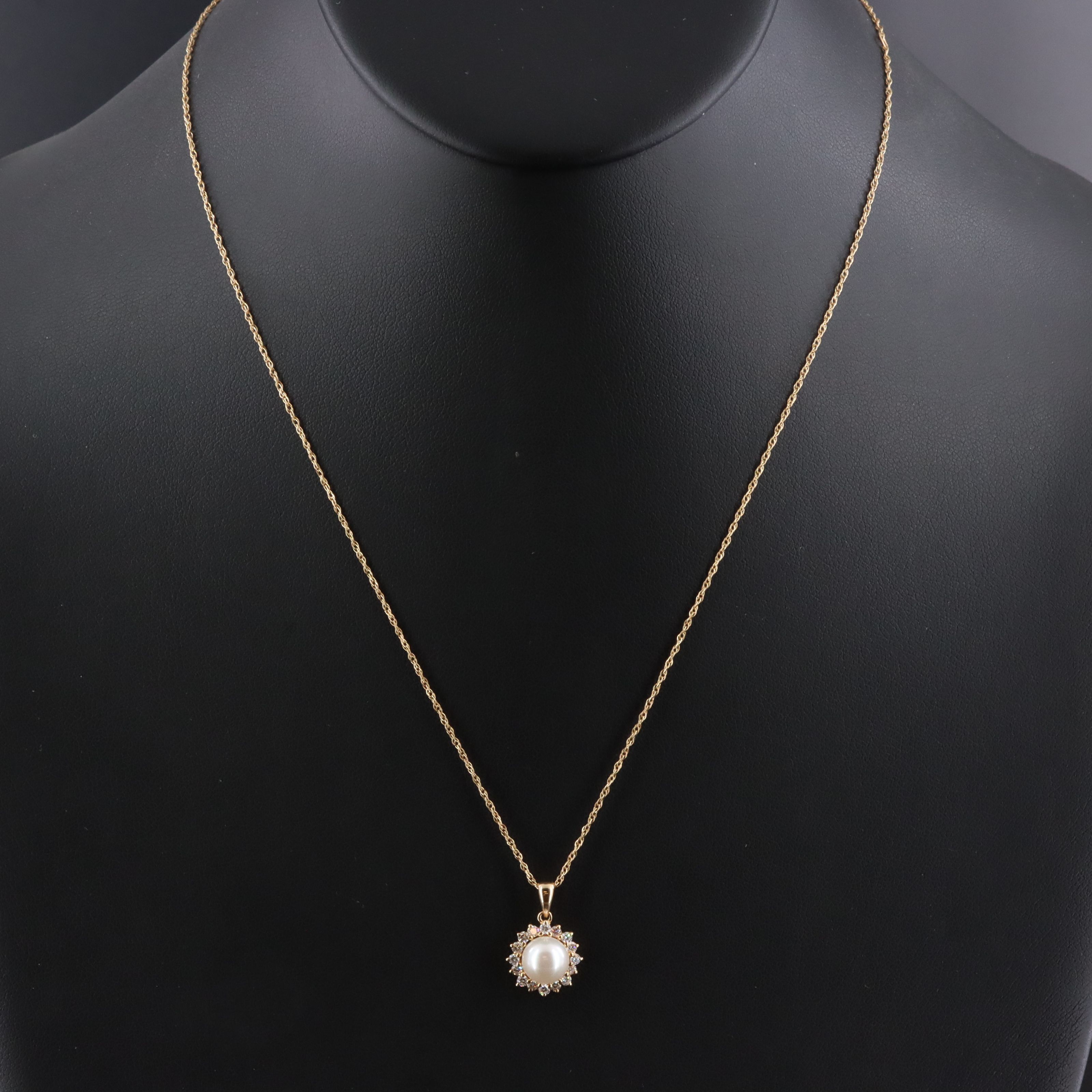 Sea Magic Blue Lagoon 14K Pearl and Diamond Pendant Necklace