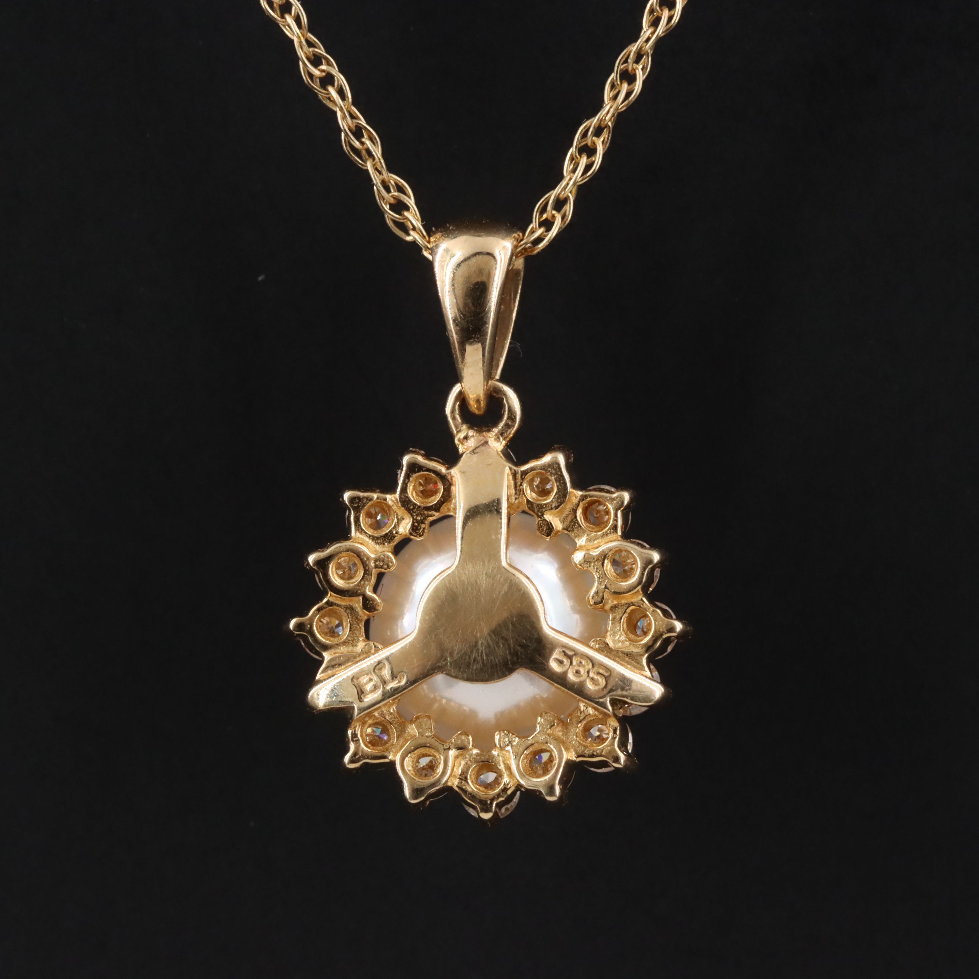 Sea Magic Blue Lagoon 14K Pearl and Diamond Pendant Necklace