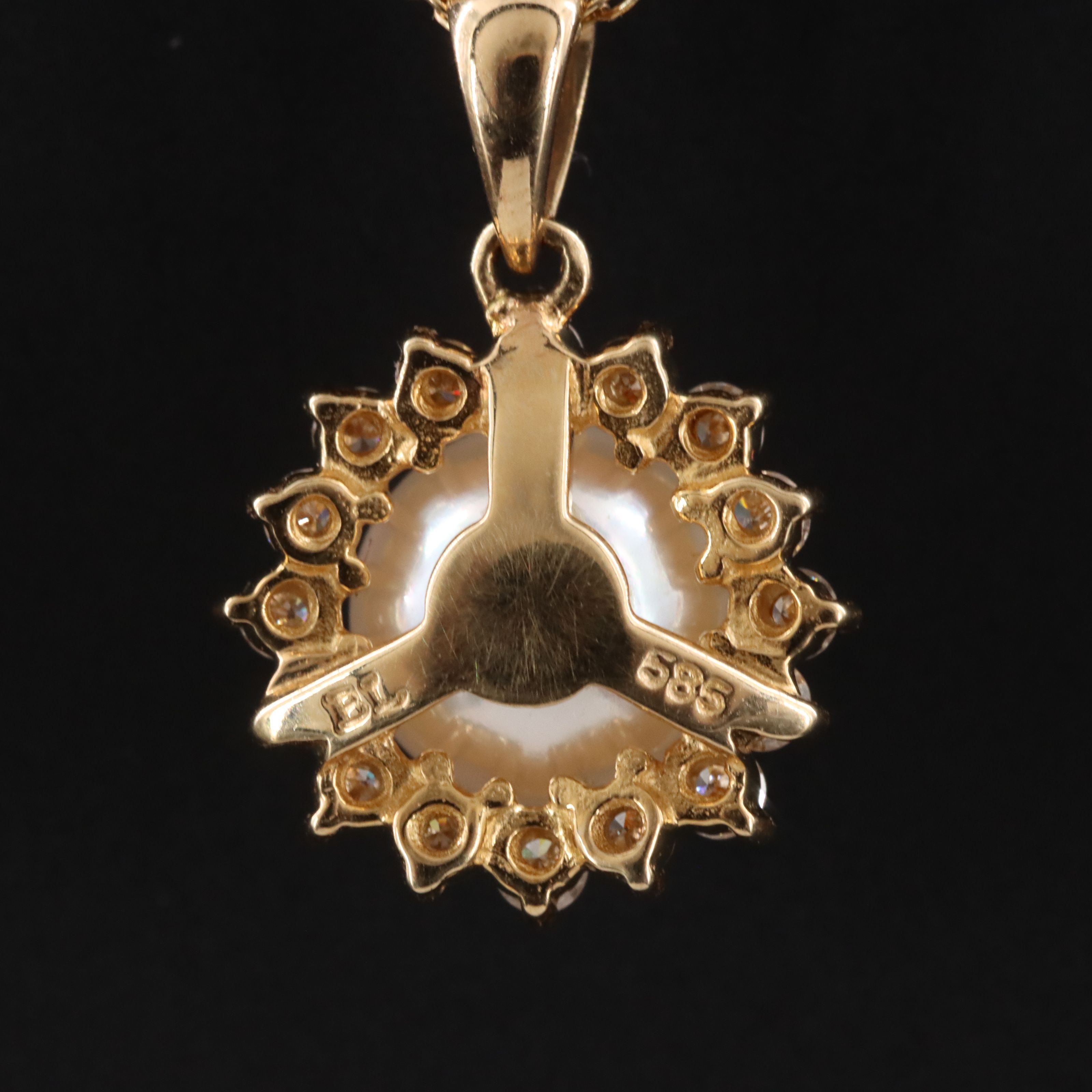 Sea Magic Blue Lagoon 14K Pearl and Diamond Pendant Necklace