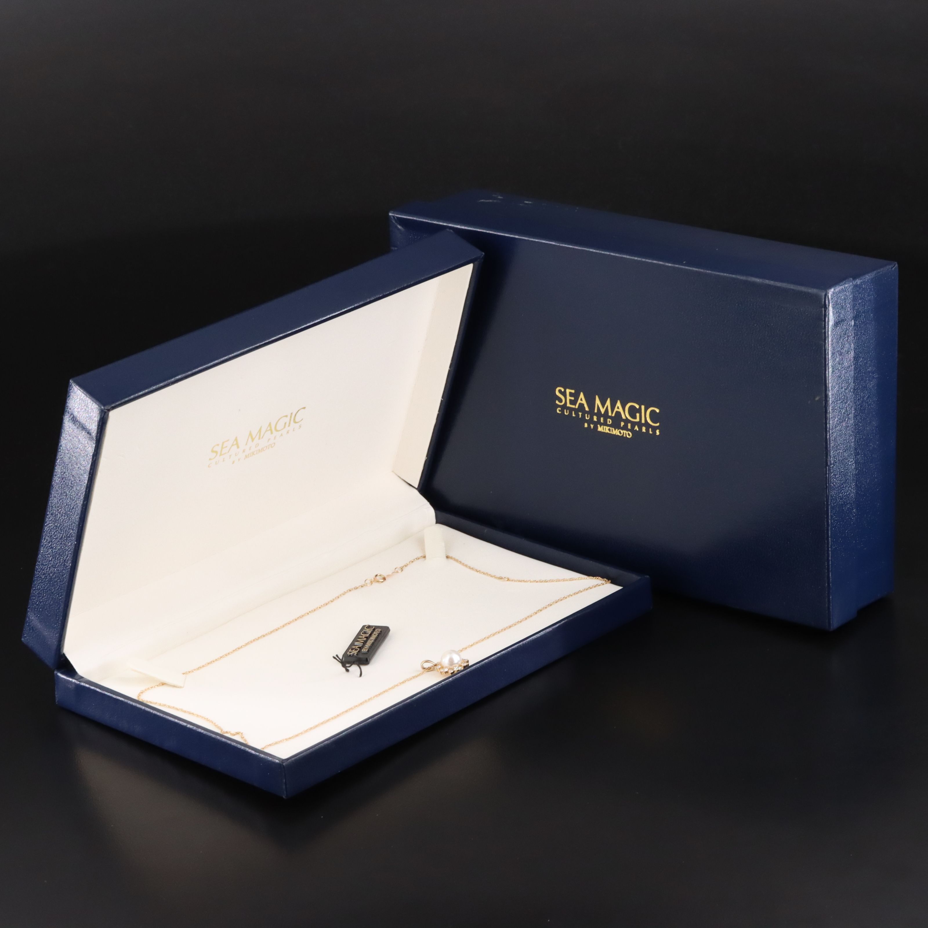 Sea Magic Blue Lagoon 14K Pearl and Diamond Pendant Necklace