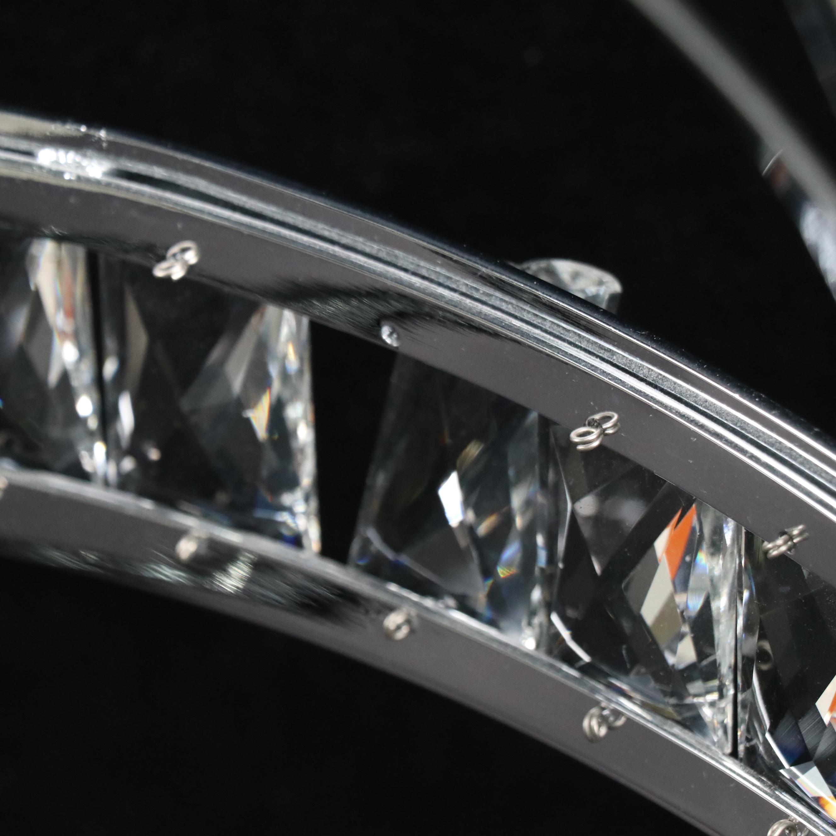 Lucid Lighting Polished Chrome and Crystal Four-Arm Chandelier