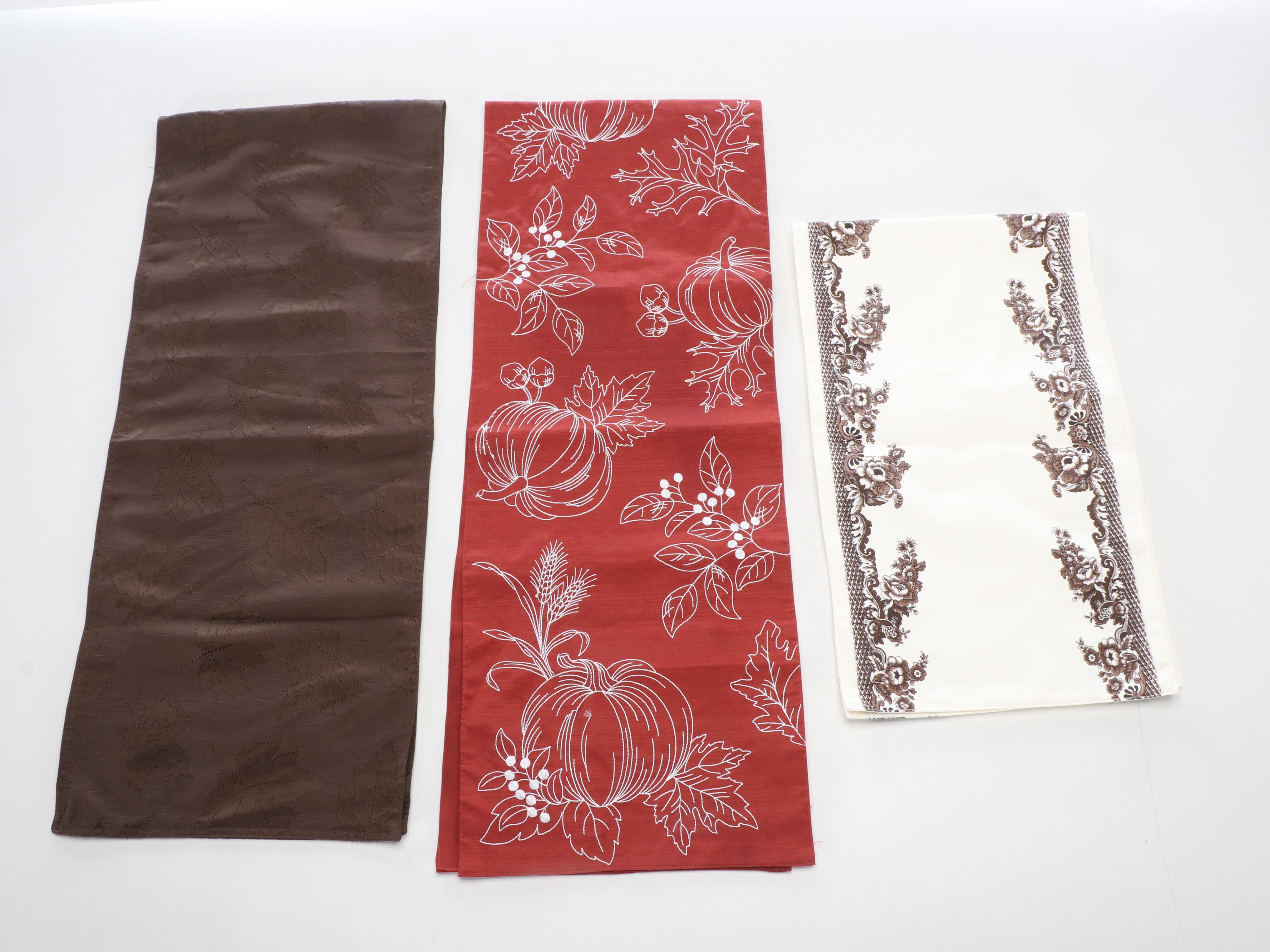 Spode Table Runner, Thro Sequin Table Runner, and More Table Linens