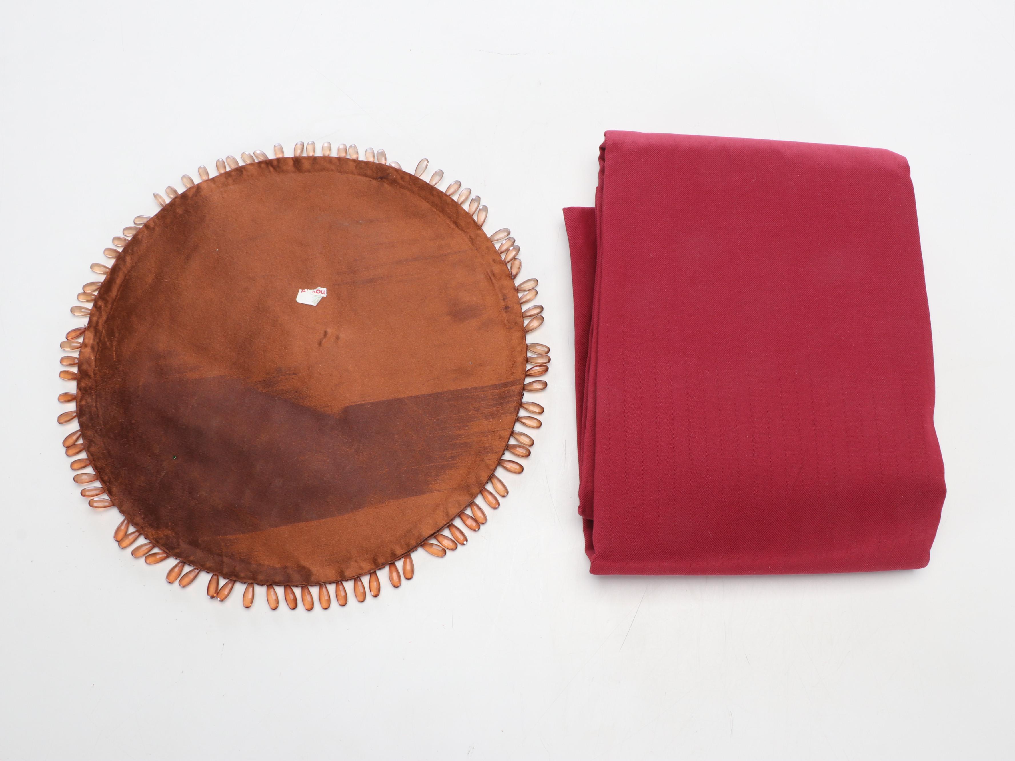 Spode Table Runner, Thro Sequin Table Runner, and More Table Linens