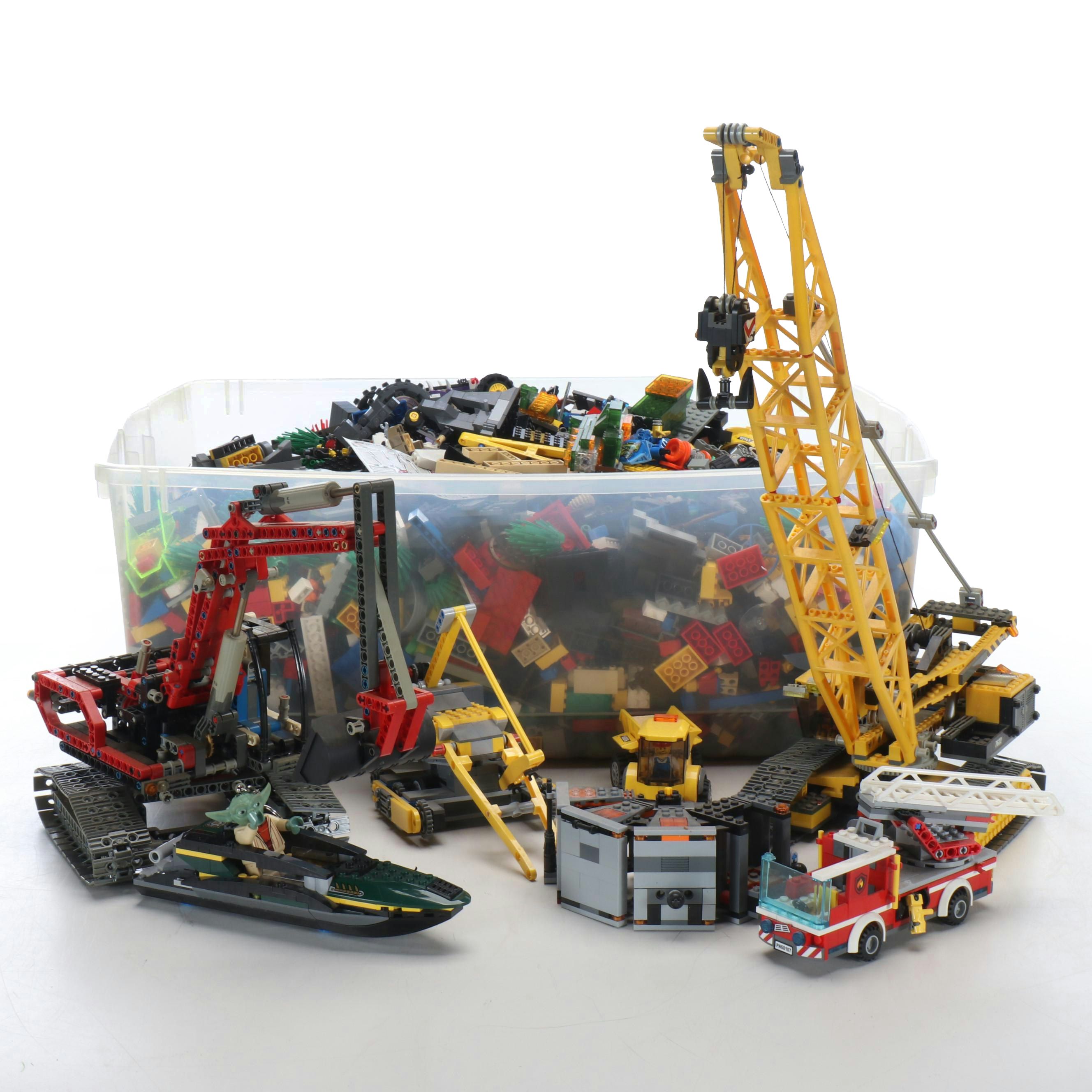 LEGO Western Characters, Construction Crane and Assorted Building Blocks