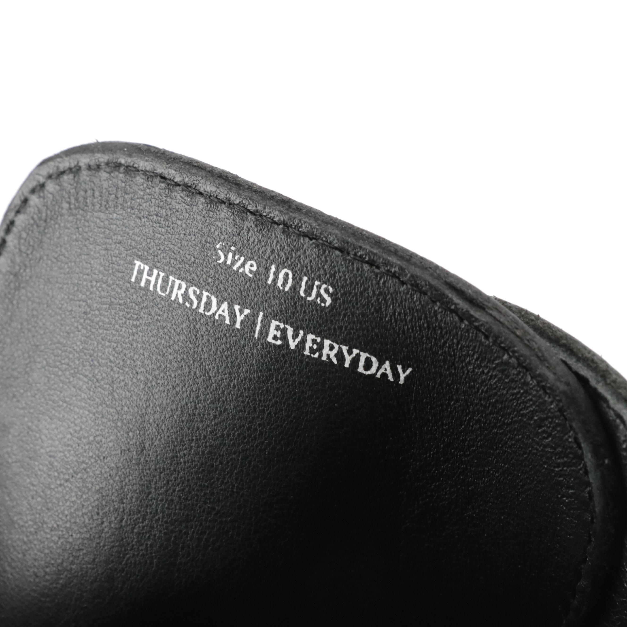 Men's Thursday Boot Co. Captain Lace-Up Boots in Black Leather