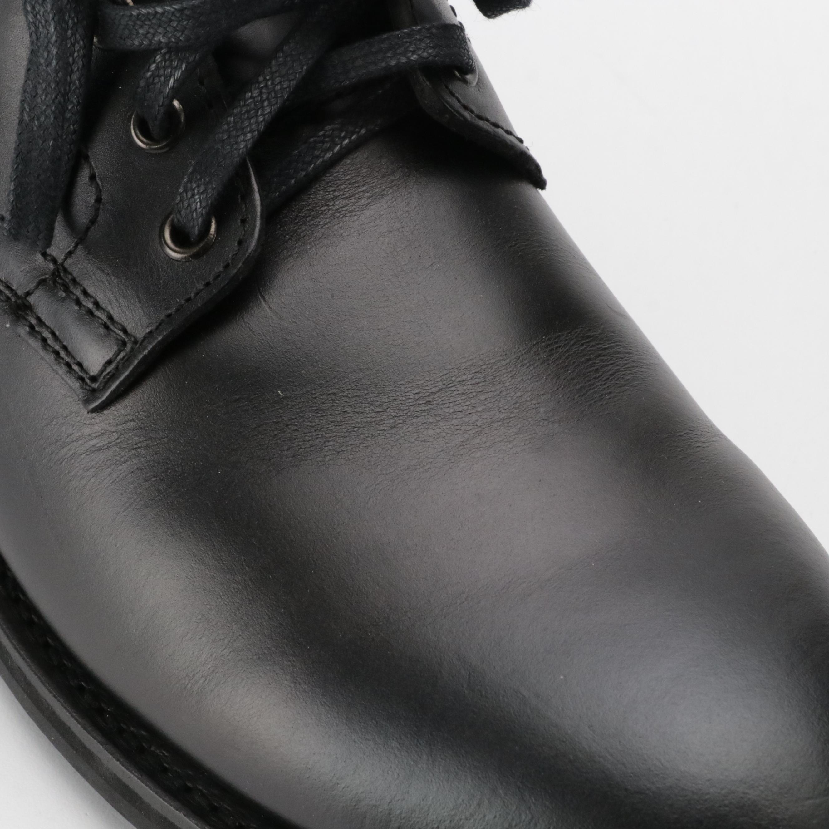 Men's Thursday Boot Co. Captain Lace-Up Boots in Black Leather