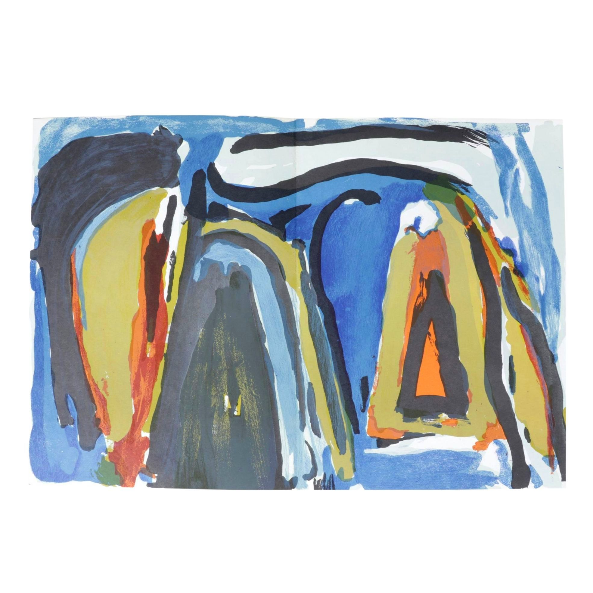 Bram van Velde Double-Page Color Lithograph for "Derrière le Miroir," 1975