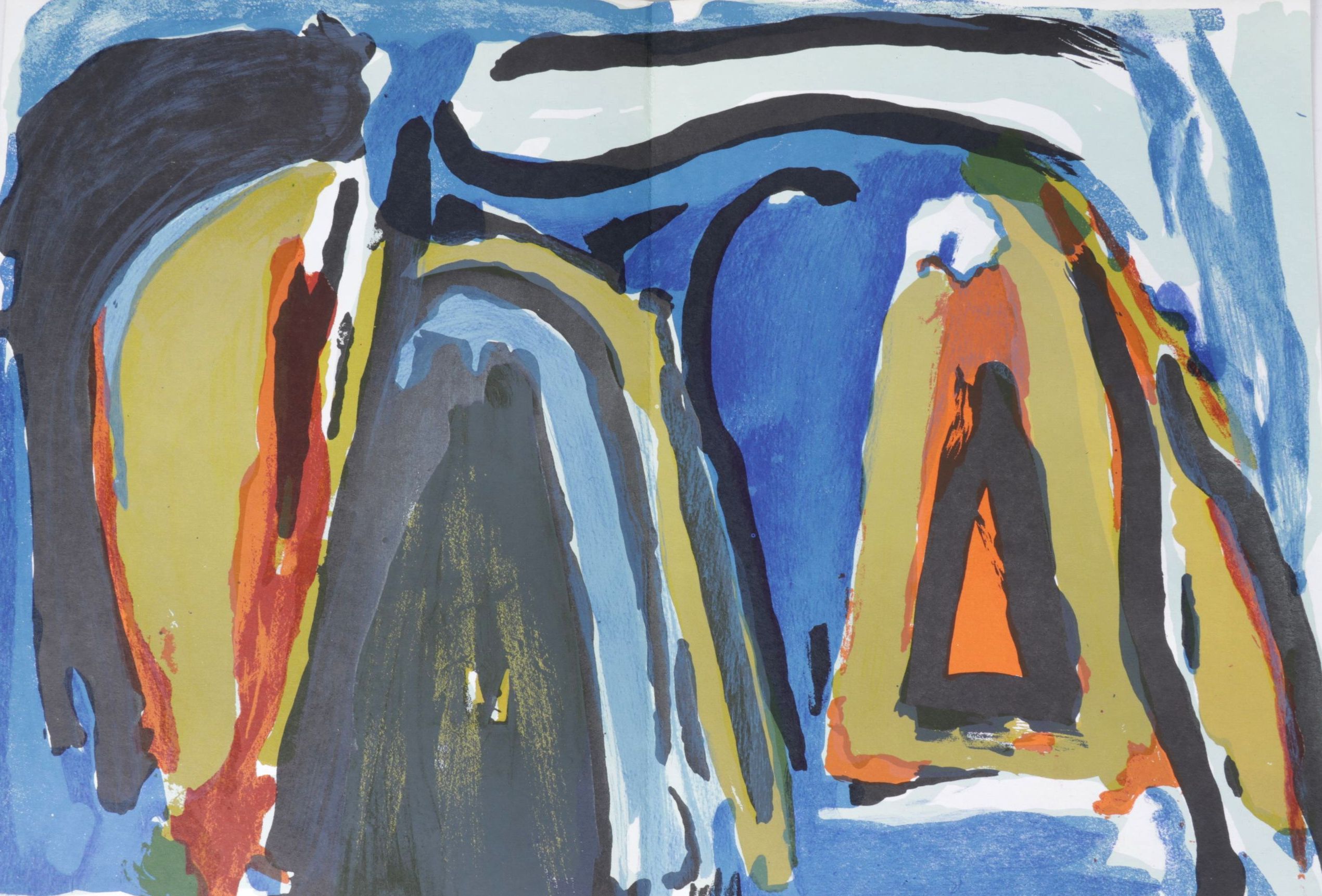 Bram van Velde Double-Page Color Lithograph for "Derrière le Miroir," 1975