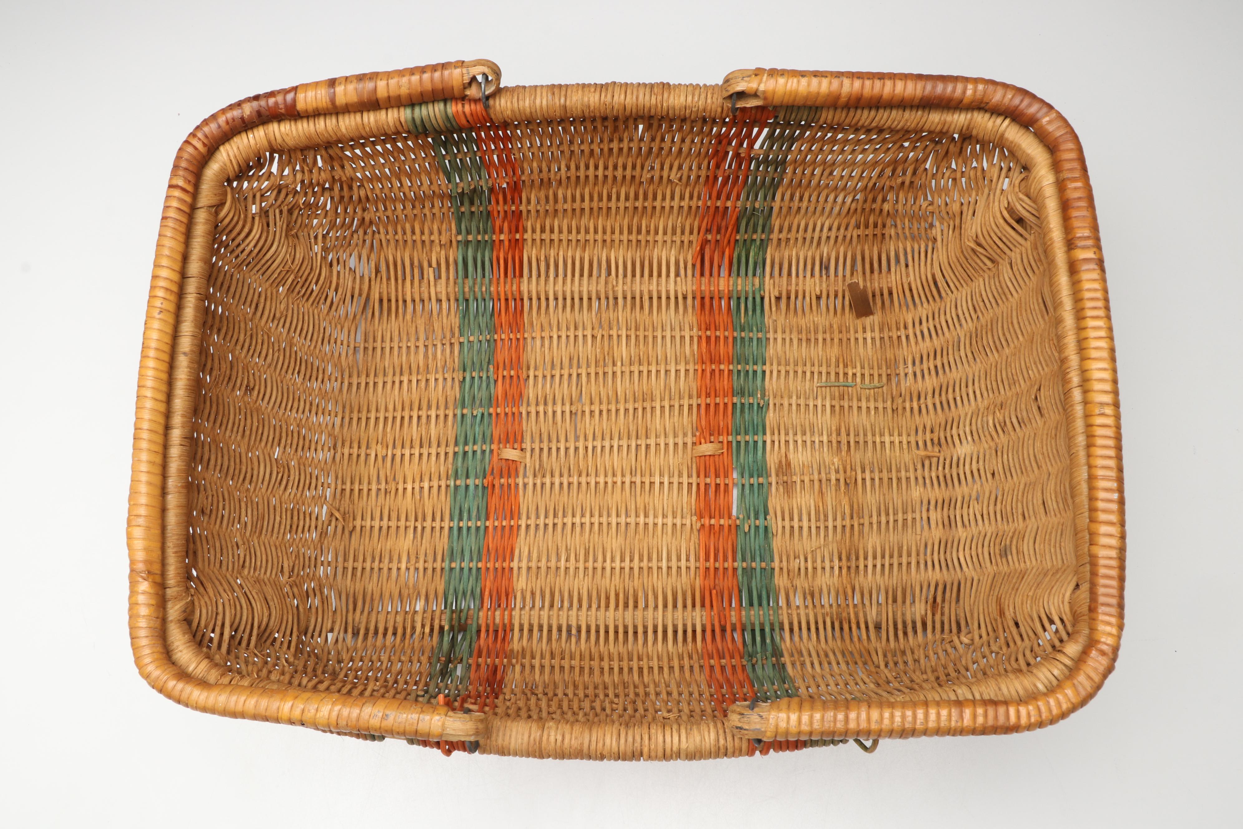 Hand-Woven Lidded and Open Handled Gathering Baskets