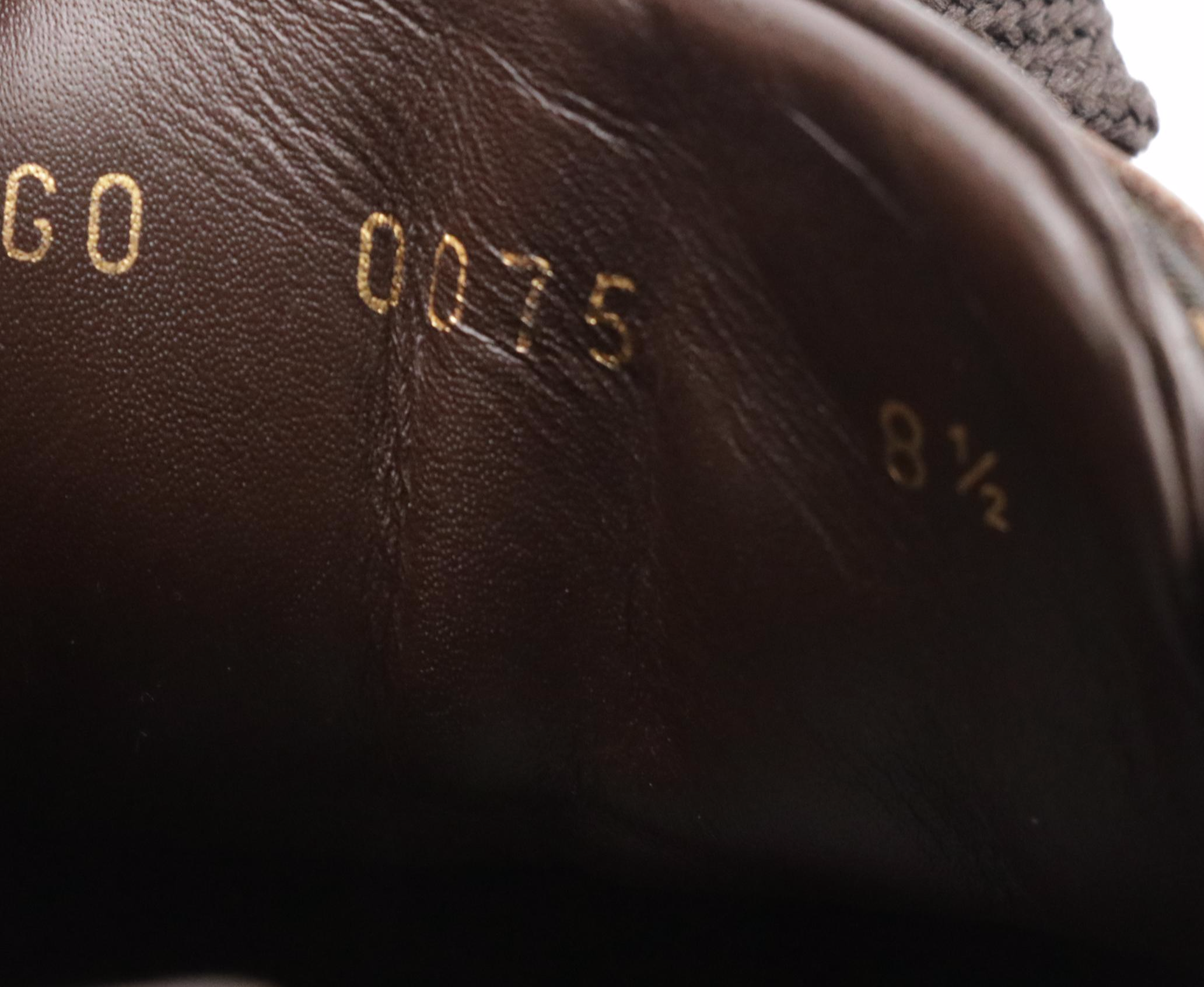 Men's Louis Vuitton Damier Ebene and Leather Lace-Up Sneakers