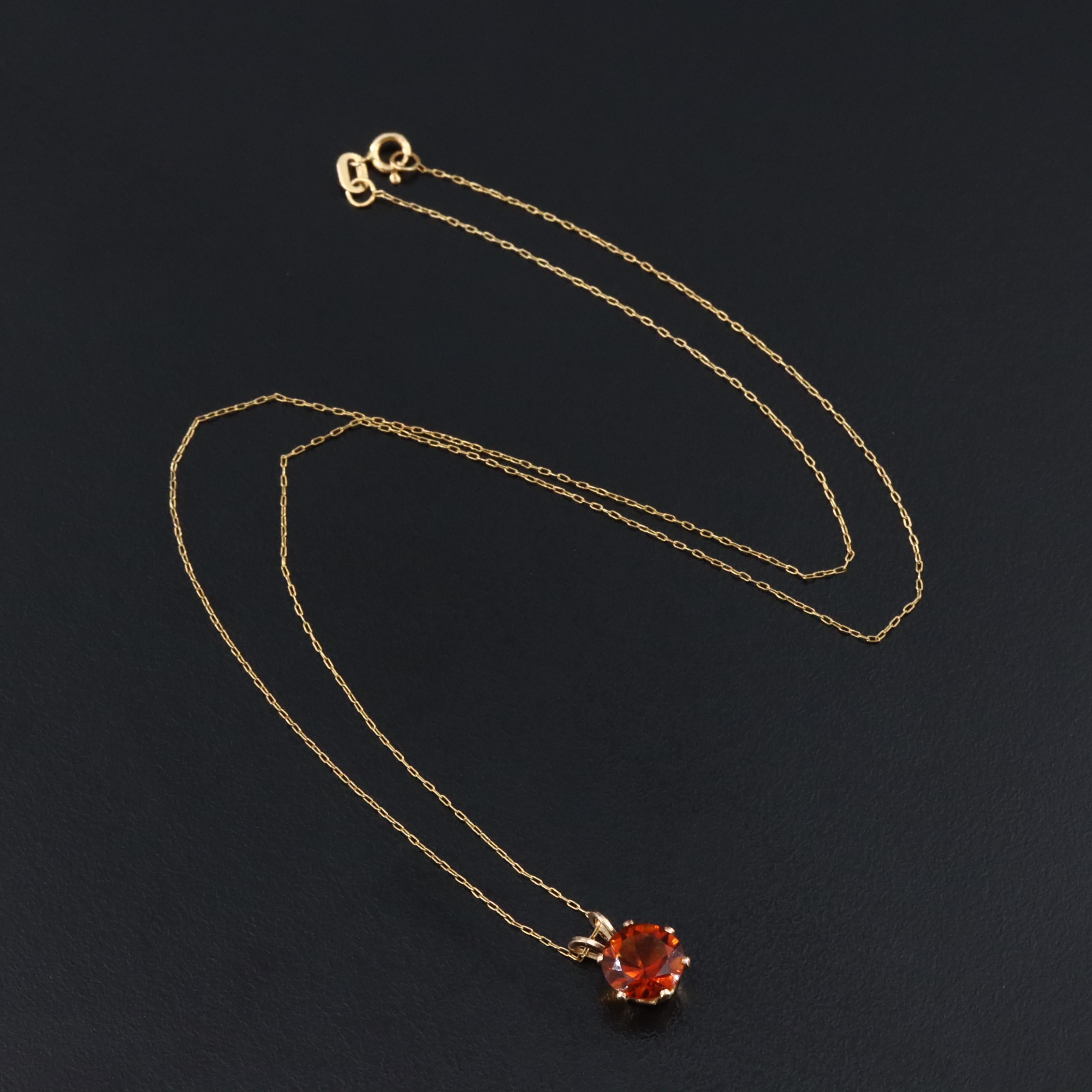 14K Citrine Necklace