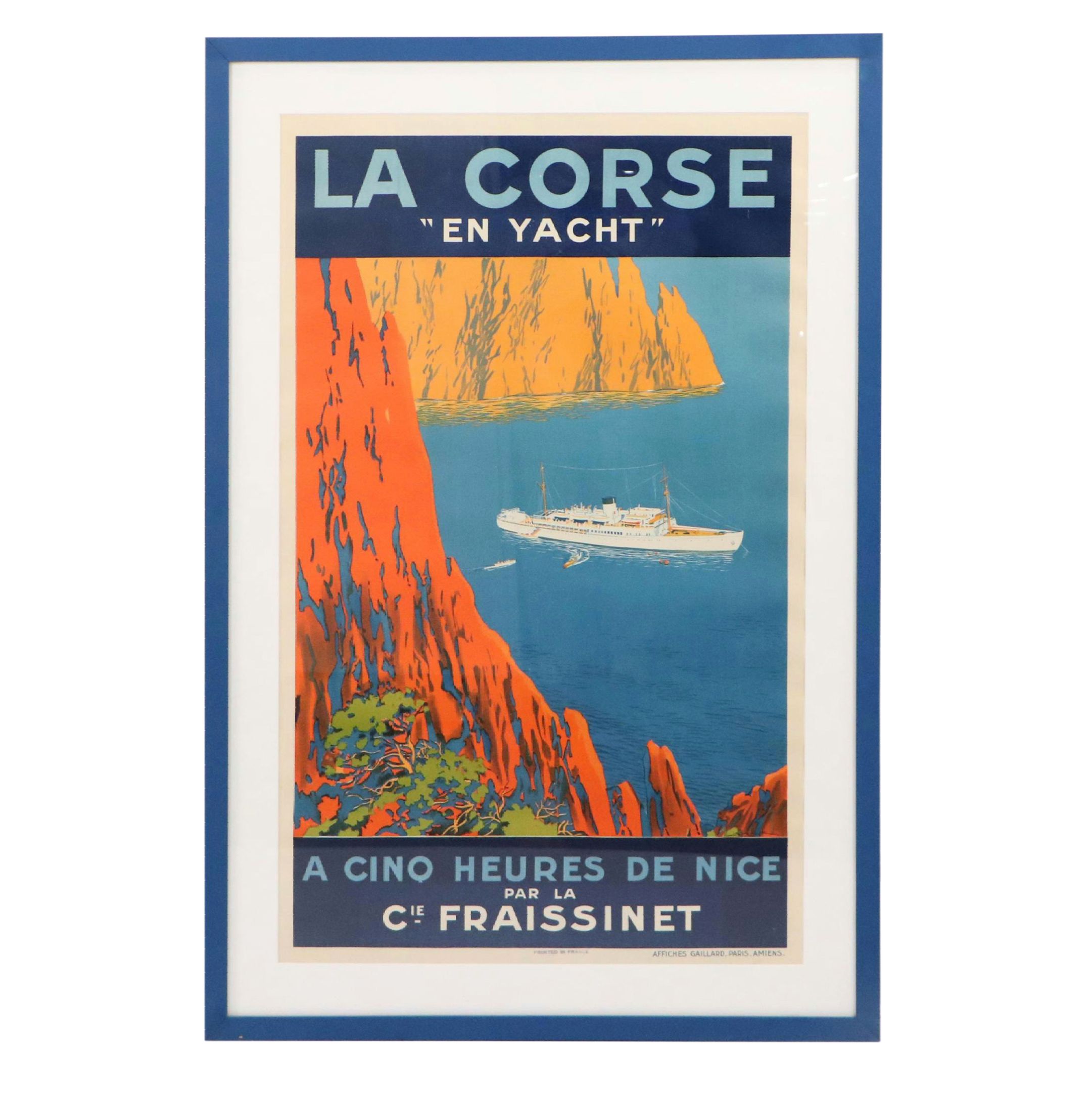 Color Lithograph After Georges Taboureau "La Corse 'En Yacht,'" 1930s