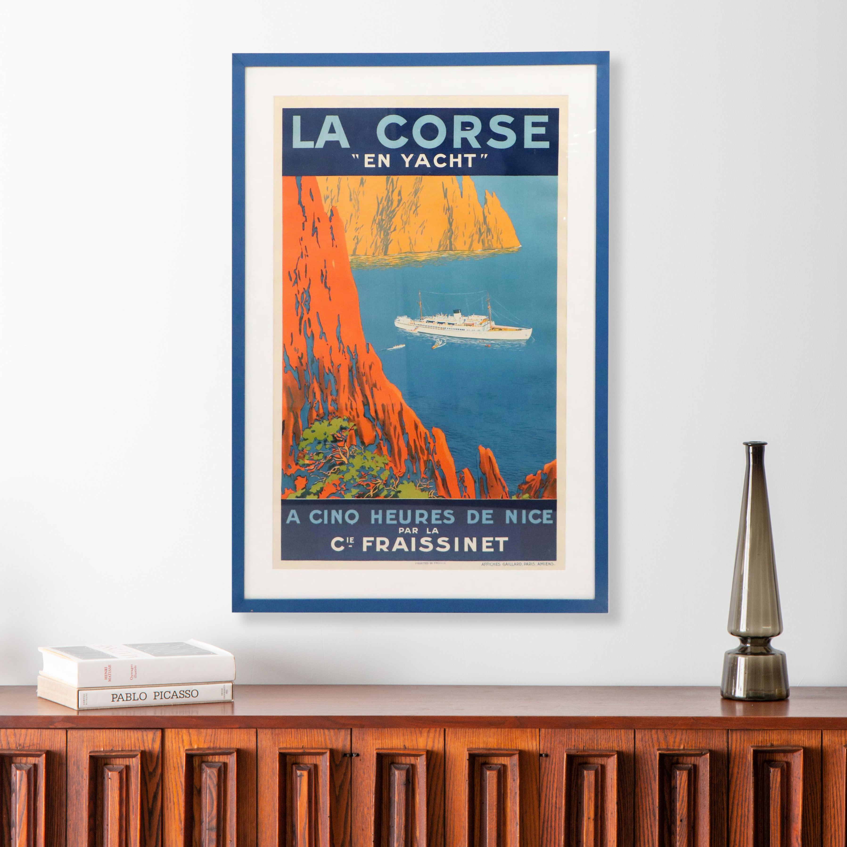Color Lithograph After Georges Taboureau "La Corse 'En Yacht,'" 1930s