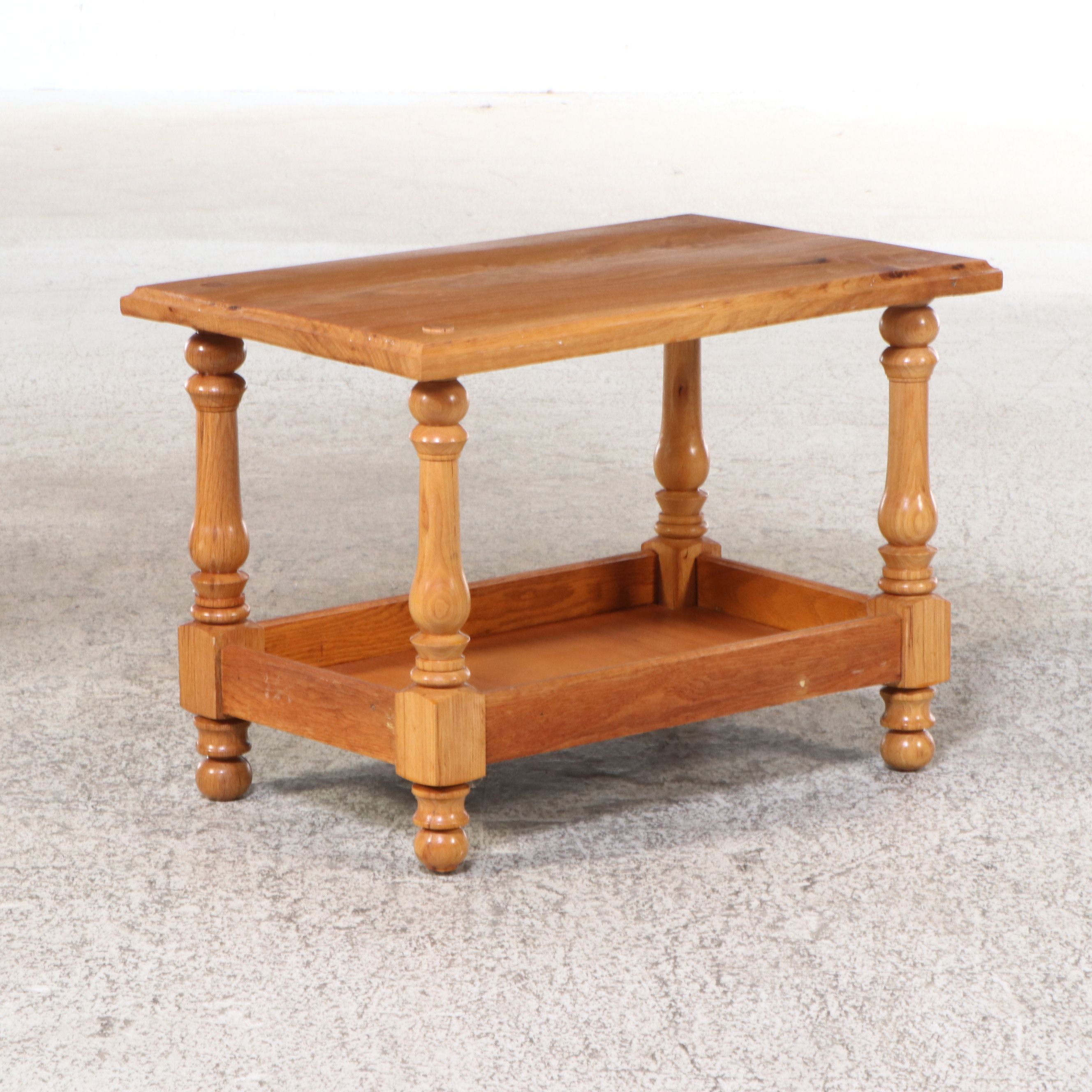 Two Bench-Made Wood Side Tables, Late 20th Century