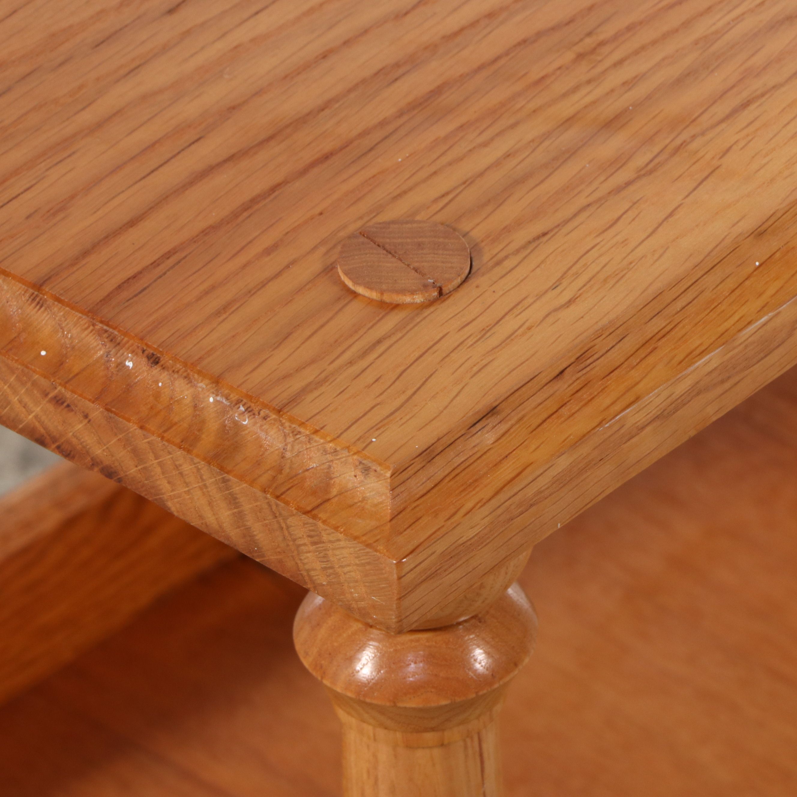 Two Bench-Made Wood Side Tables, Late 20th Century