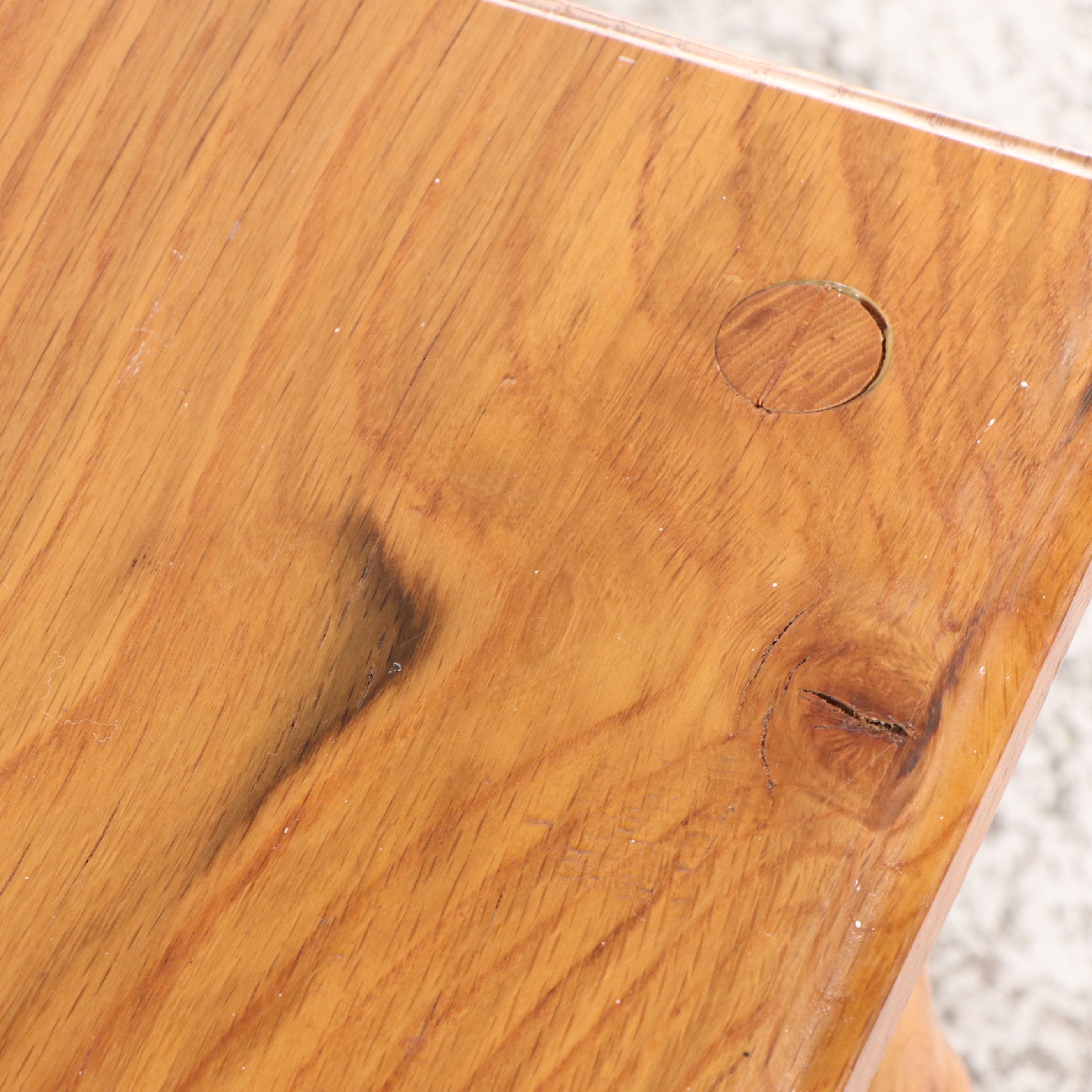 Two Bench-Made Wood Side Tables, Late 20th Century