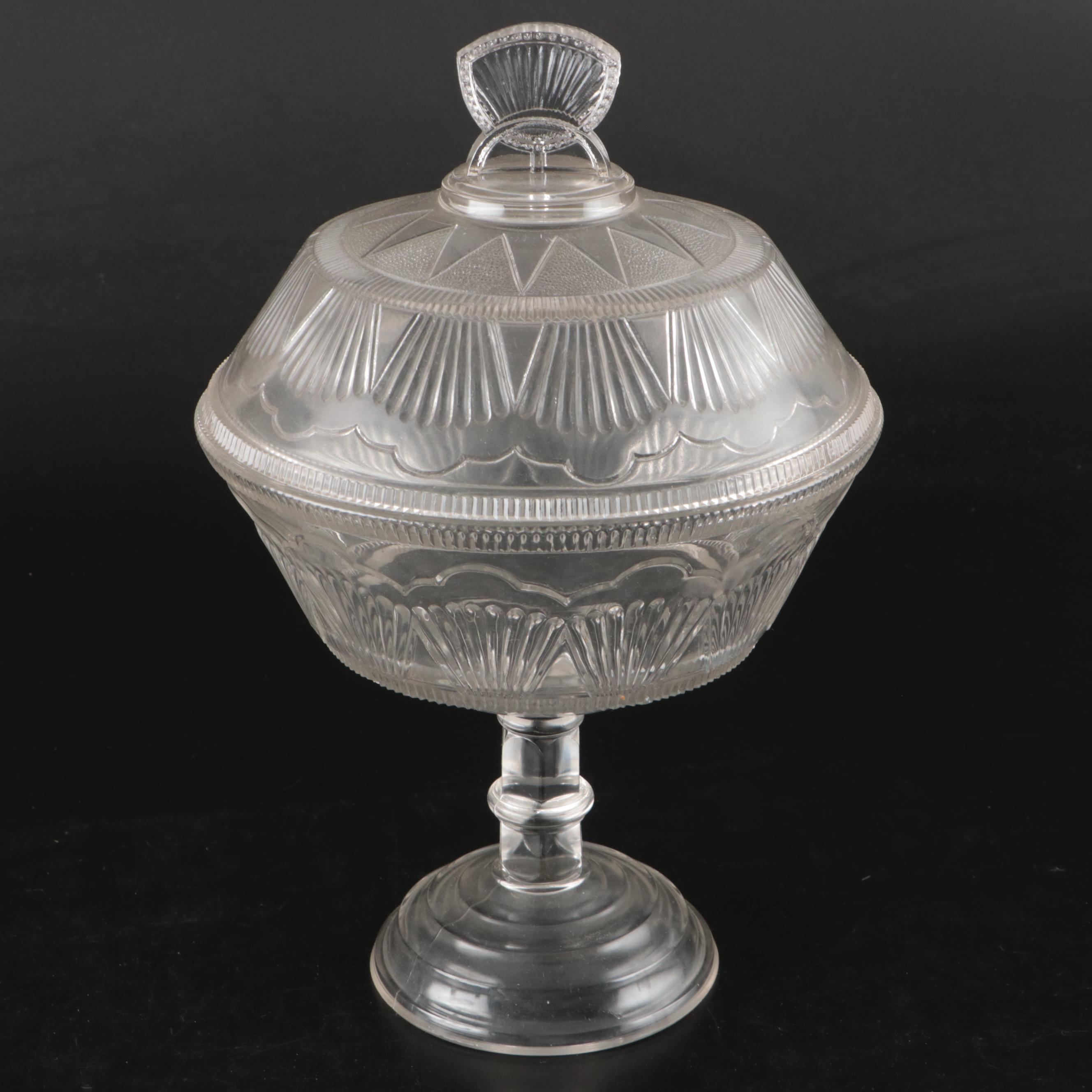 Doyle Glass "Comet Clear" Lidded Compote and Other Vintage and EAPG Glassware