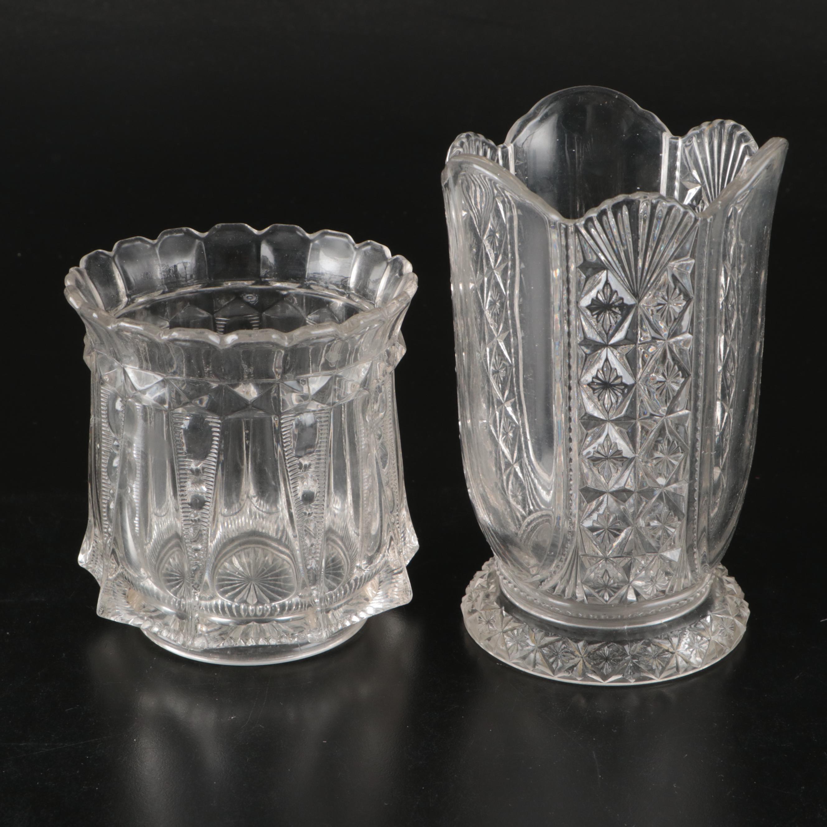 Doyle Glass "Comet Clear" Lidded Compote and Other Vintage and EAPG Glassware