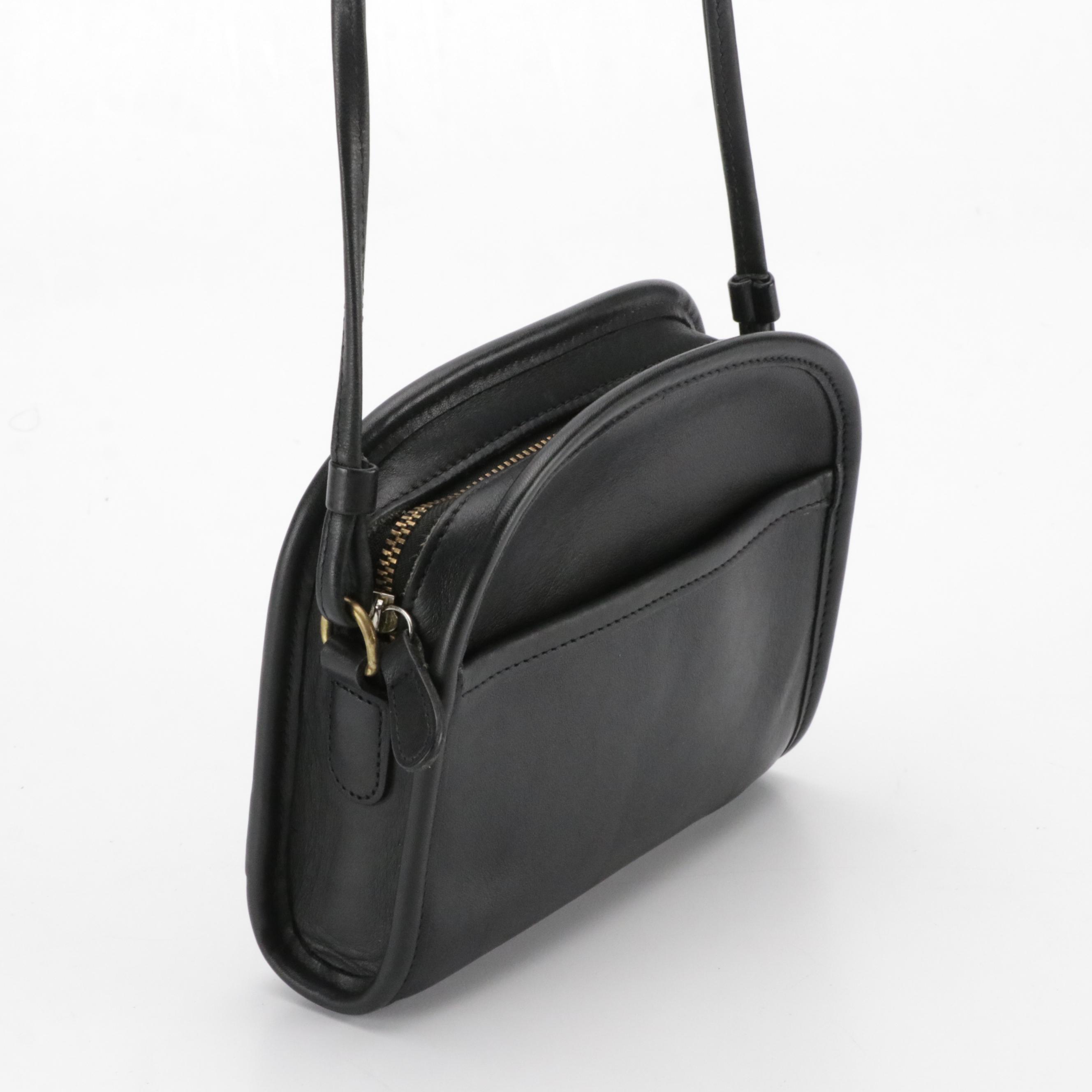 Coach Abbie 9017 Black Leather Crossbody Bag & Buckle Accented Zip-Around Wallet