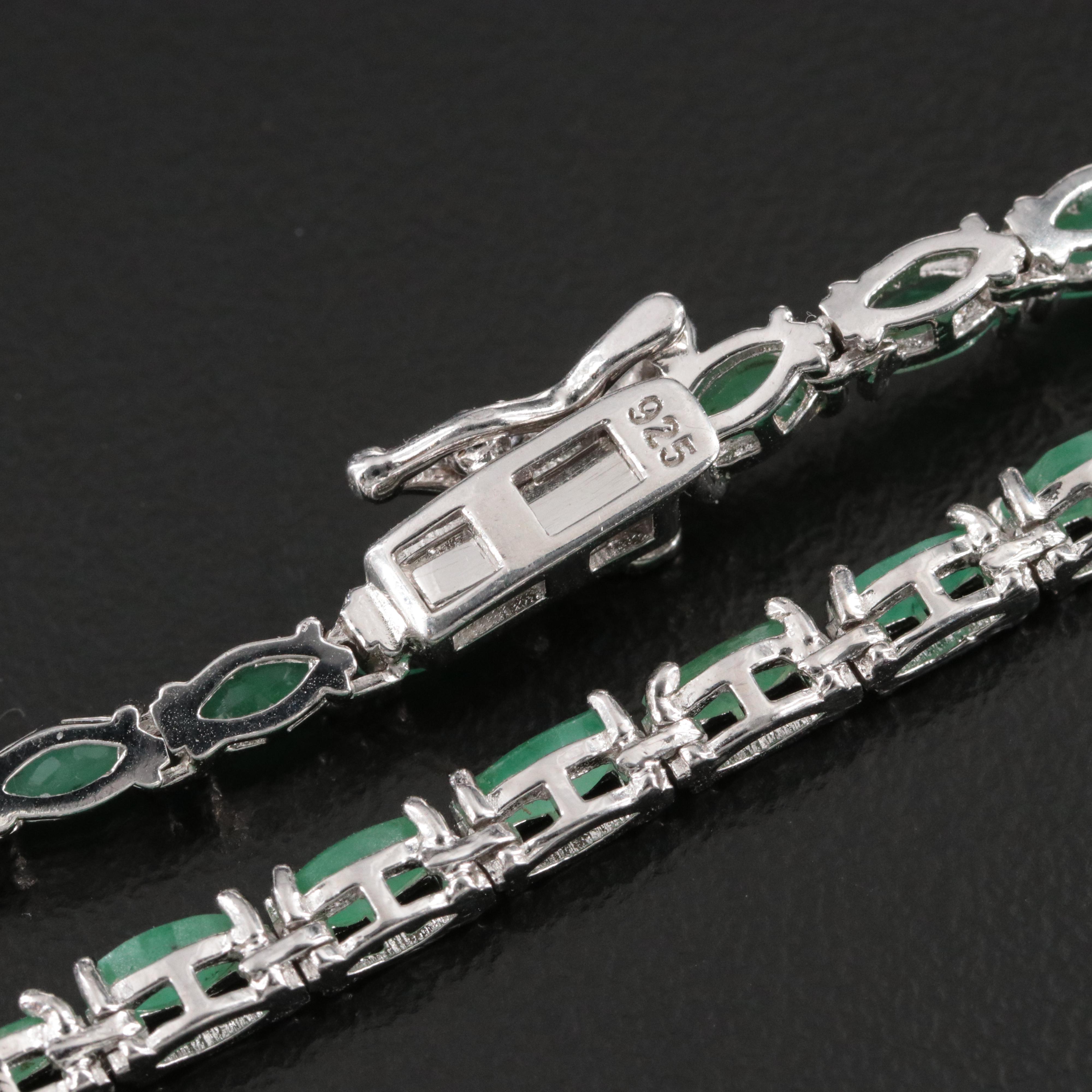 Sterling Emerald Rivière Necklace
