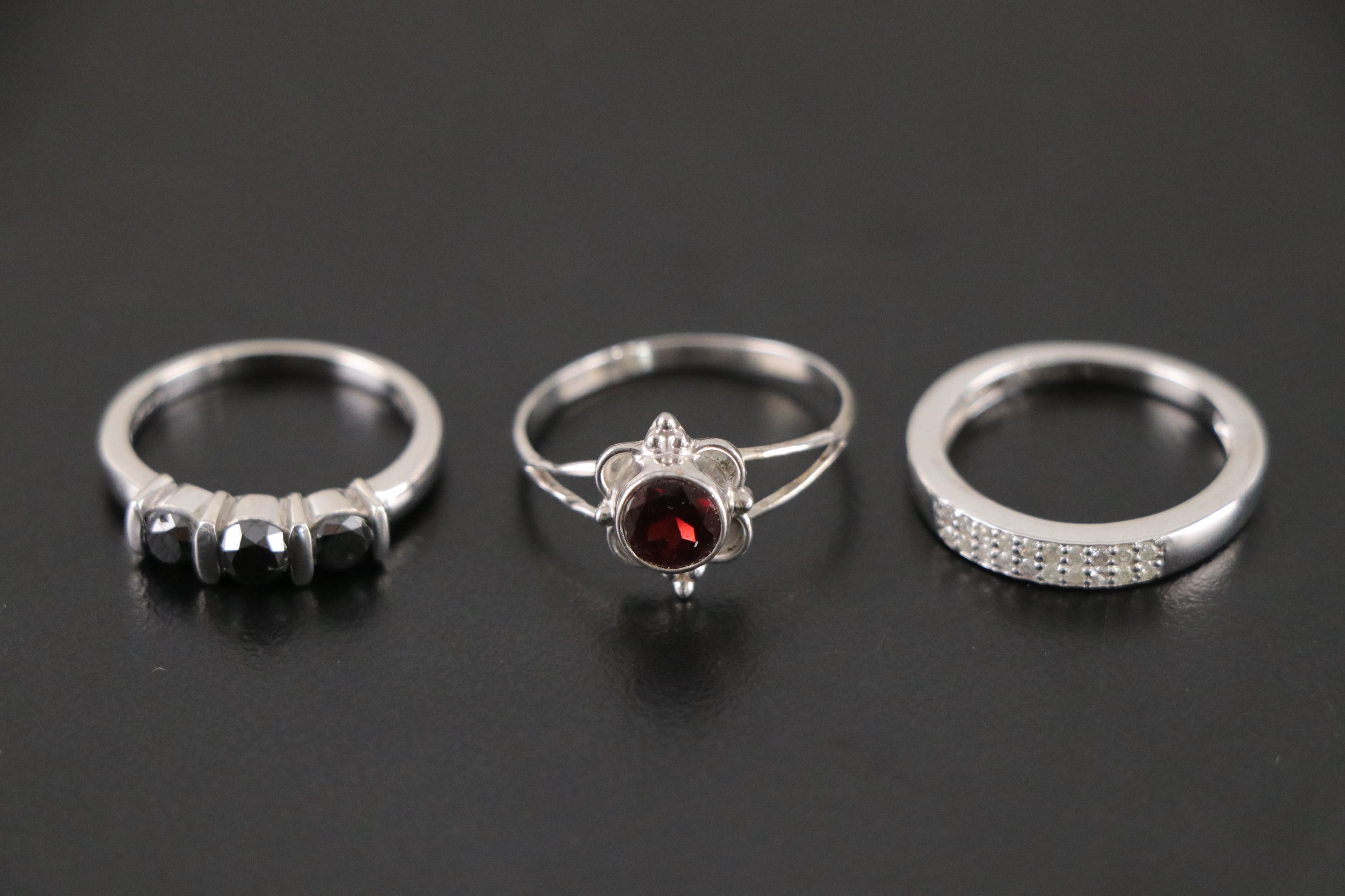 14 Assorted Sterling Silver Rings, Necklaces and Earrings