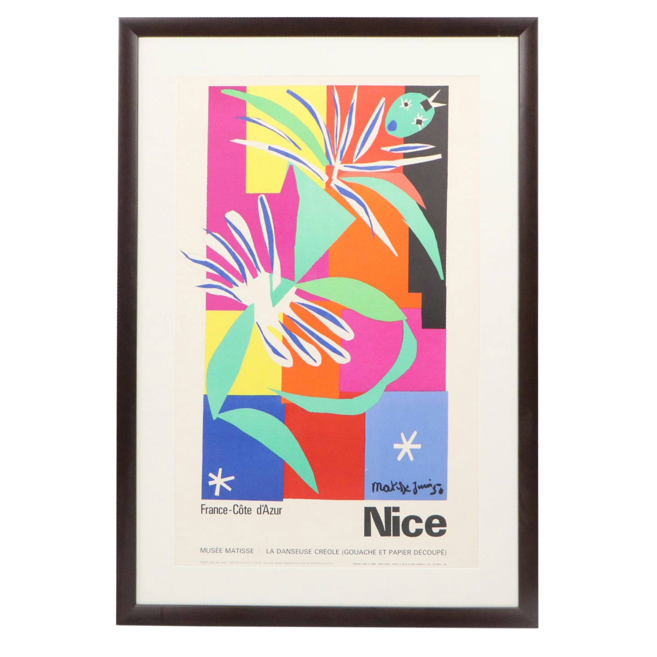 Color Lithograph Poster After Henri Matisse "La Danseuse Créole"