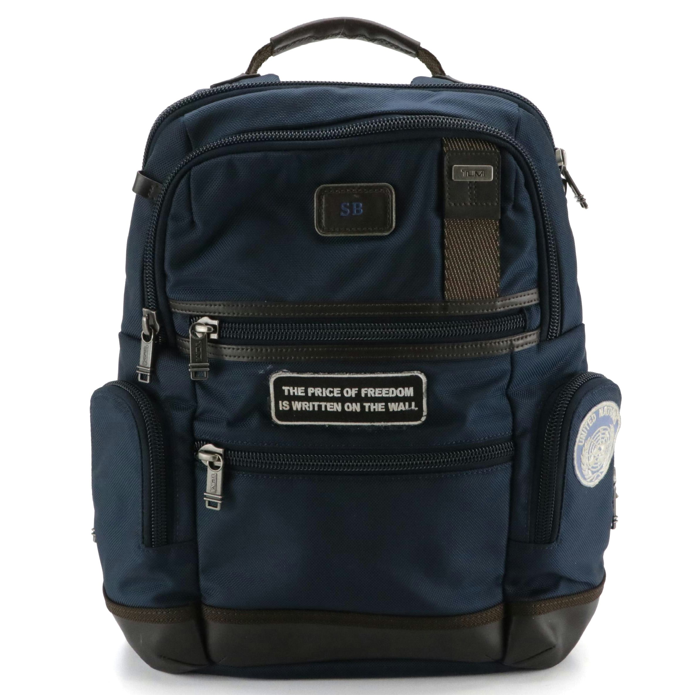 Tumi Nylon Backpack with Leather Trim