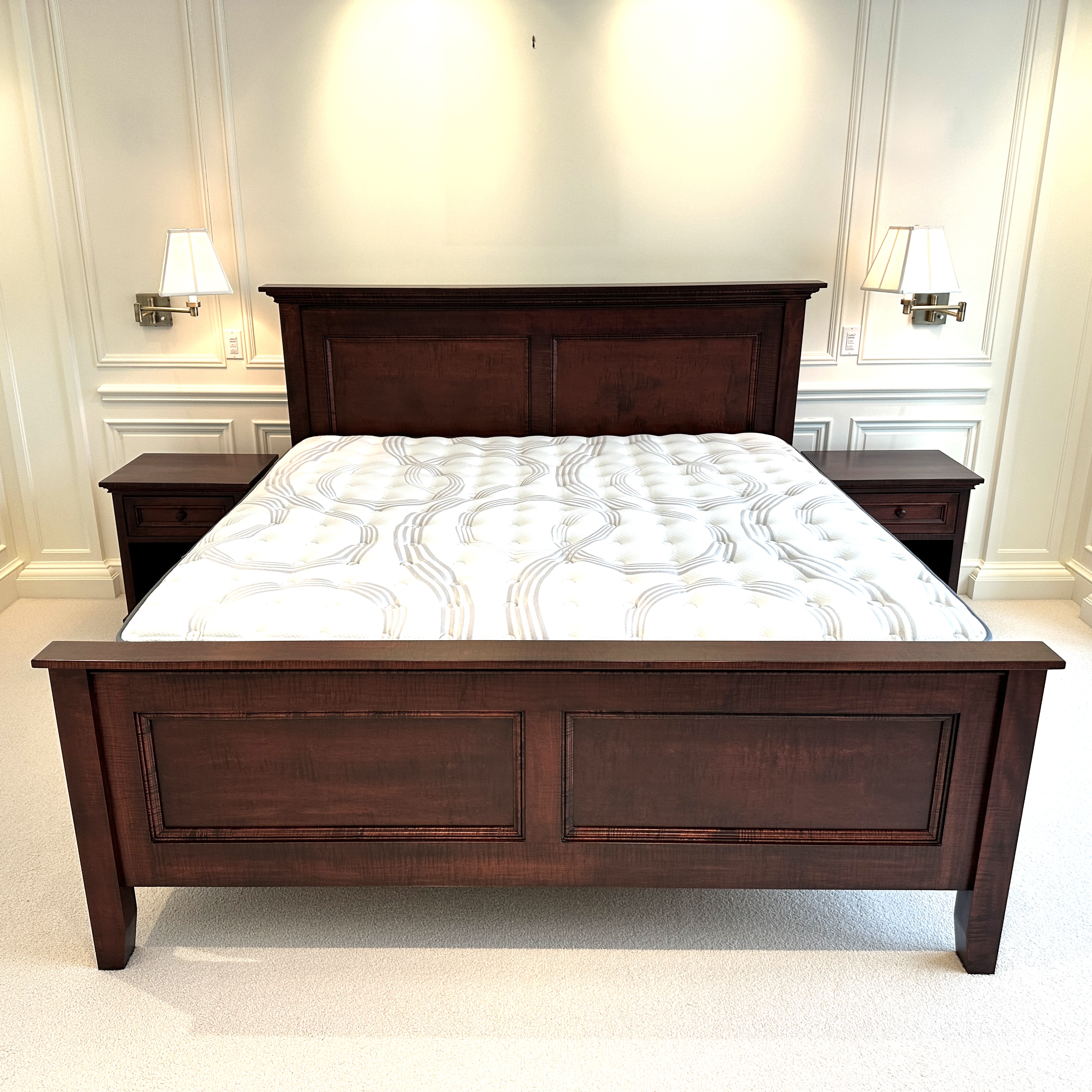Traditional Style King Size Bed Frame with Nightstands