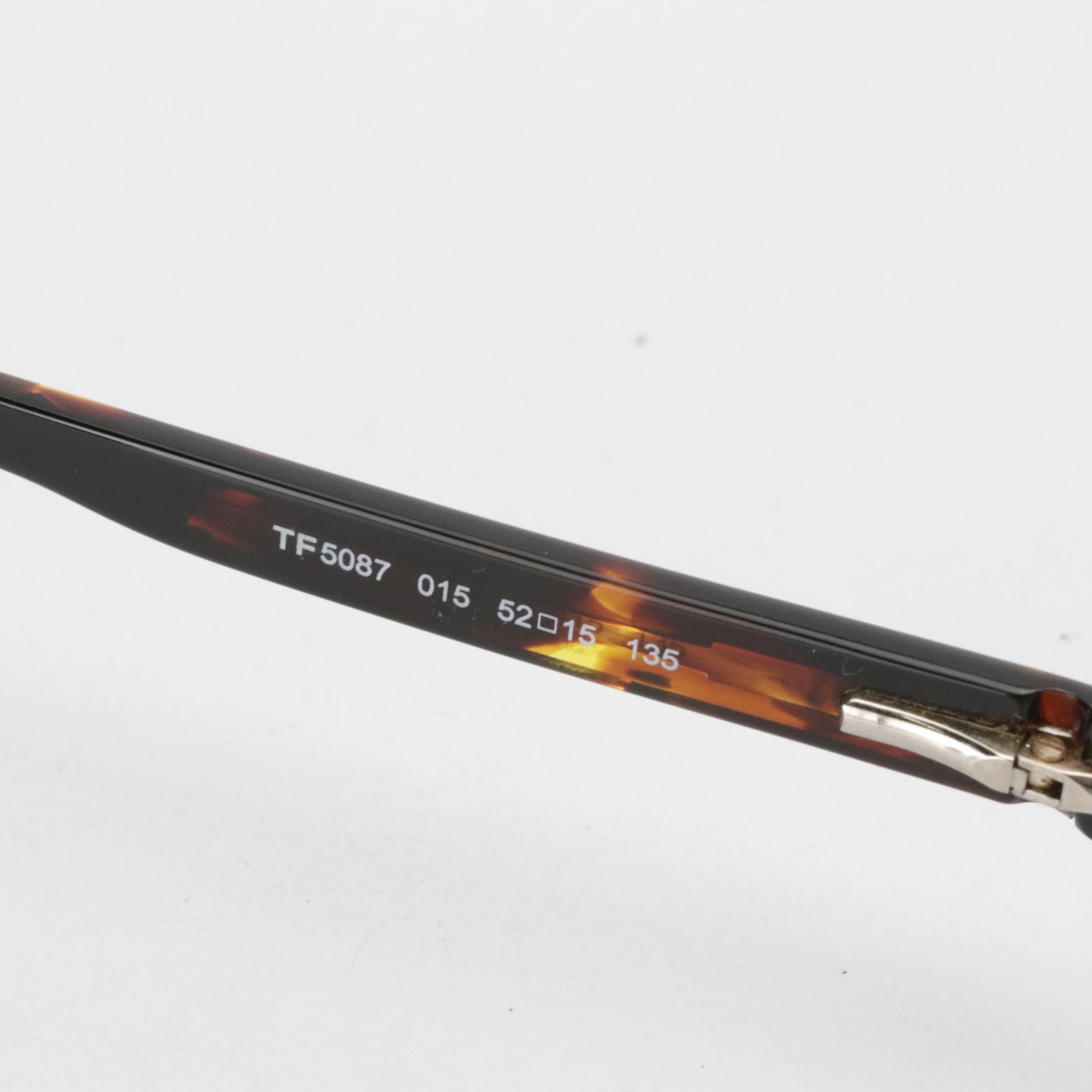 Tom Ford TF5087 Rectangular Havana Eyeglass Frames with Case and Box