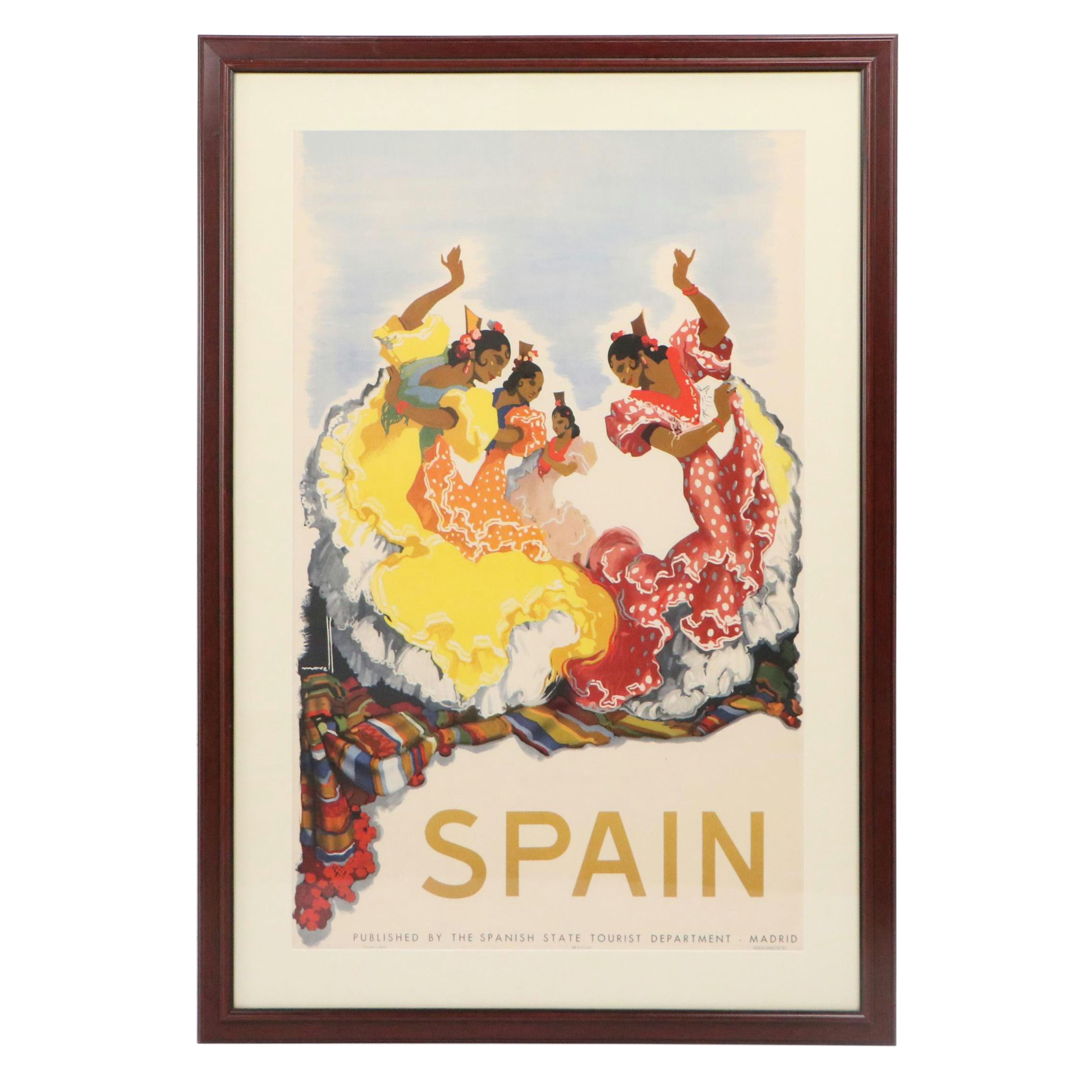 Offset Lithograph Travel Poster "Spain" After Jose Morell, 20th Century