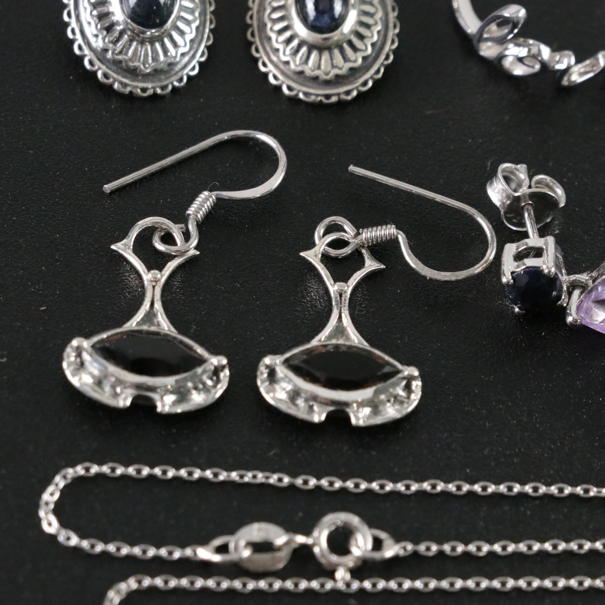 14 Assorted Sterling Silver Rings, Necklaces, Earrings, and Pendants