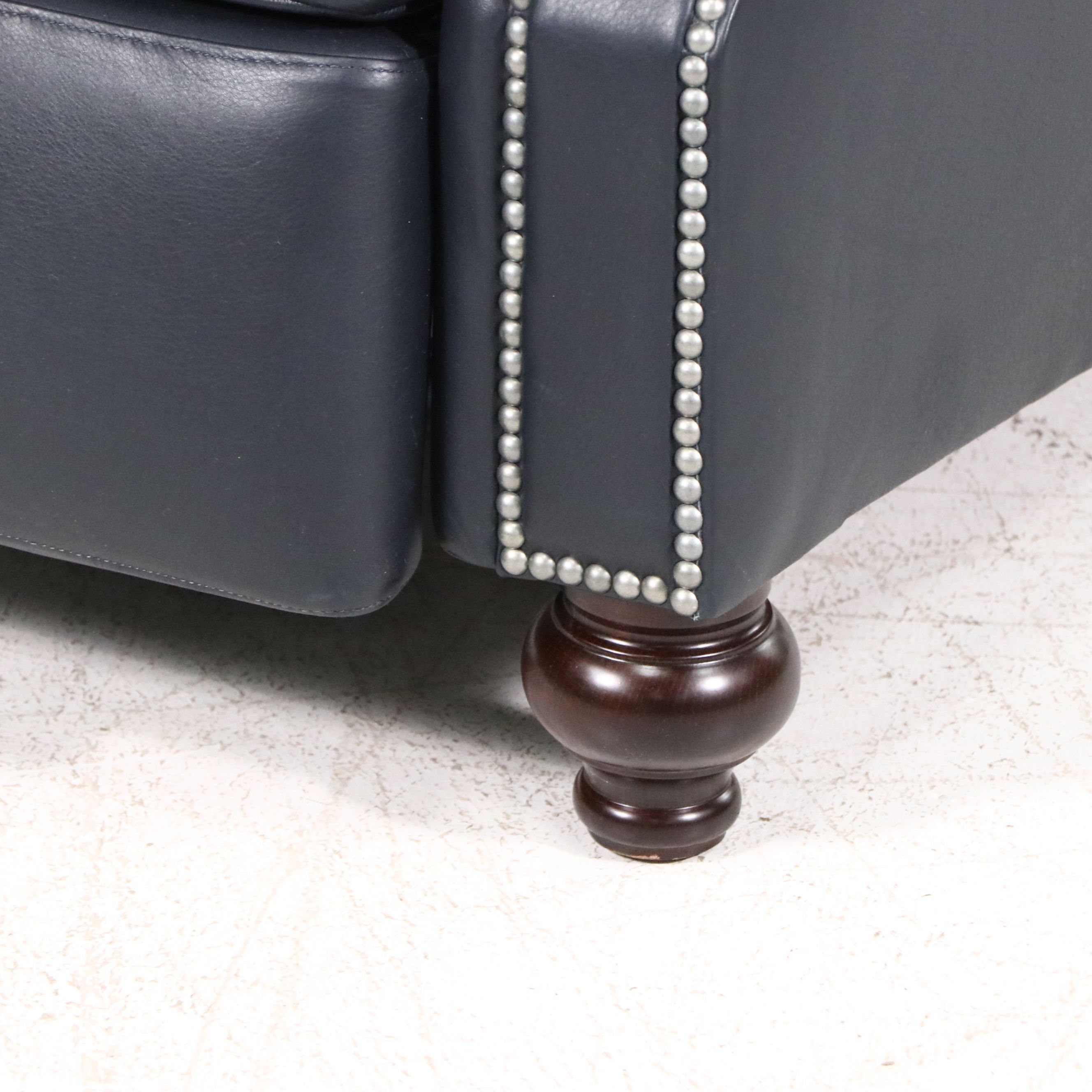 Leathercraft Quilted Leather Upholstered Recliner with Nailhead Trim