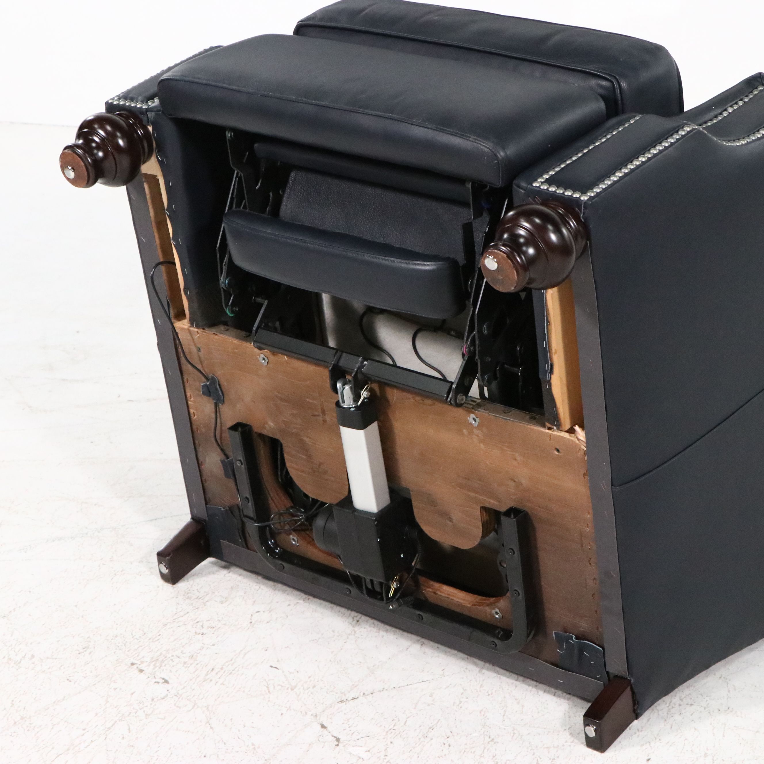 Leathercraft Quilted Leather Upholstered Recliner with Nailhead Trim