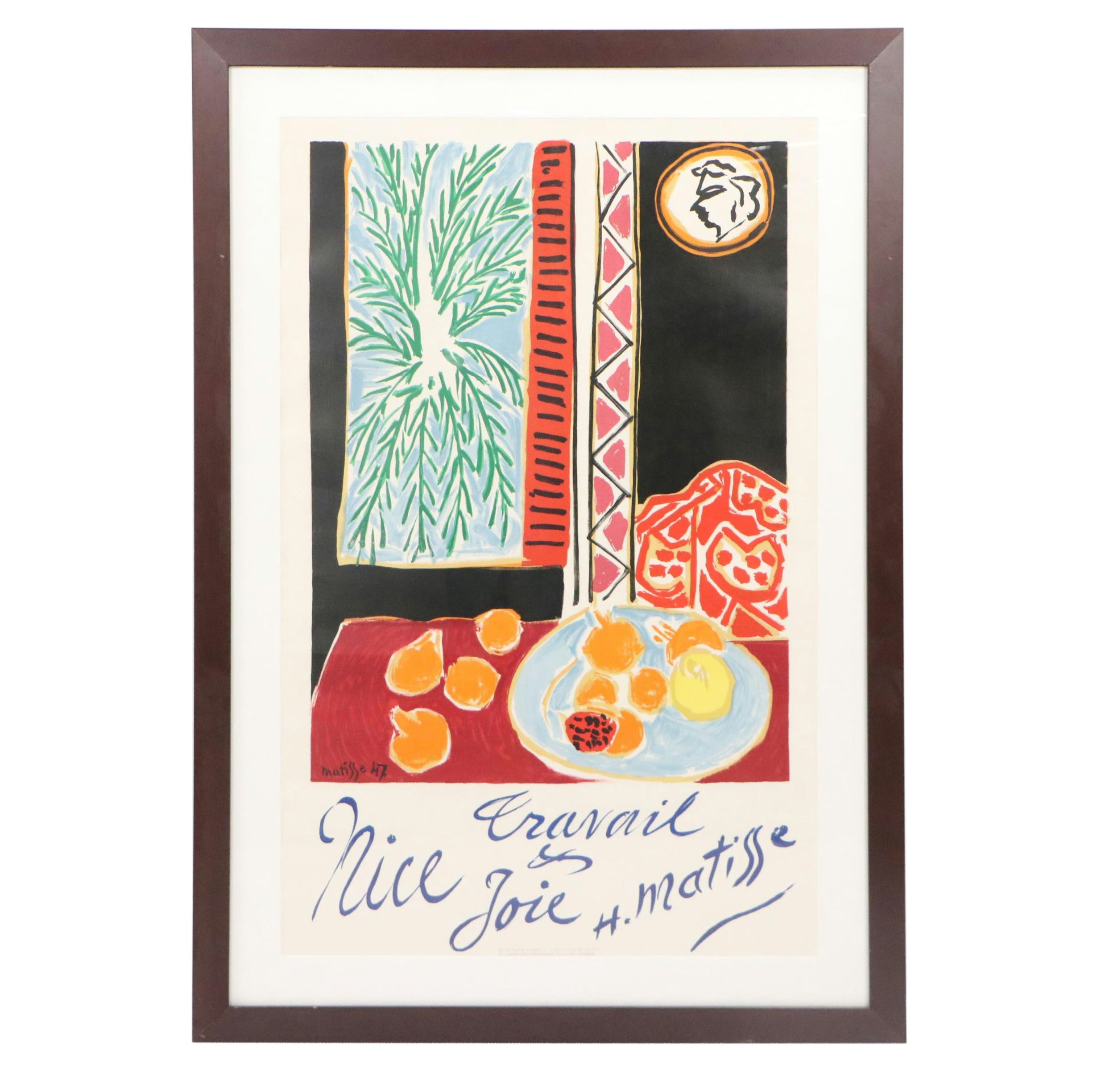 Color Lithograph Travel Poster After Henri Matisse "Nice, Travail et Joie," 1948