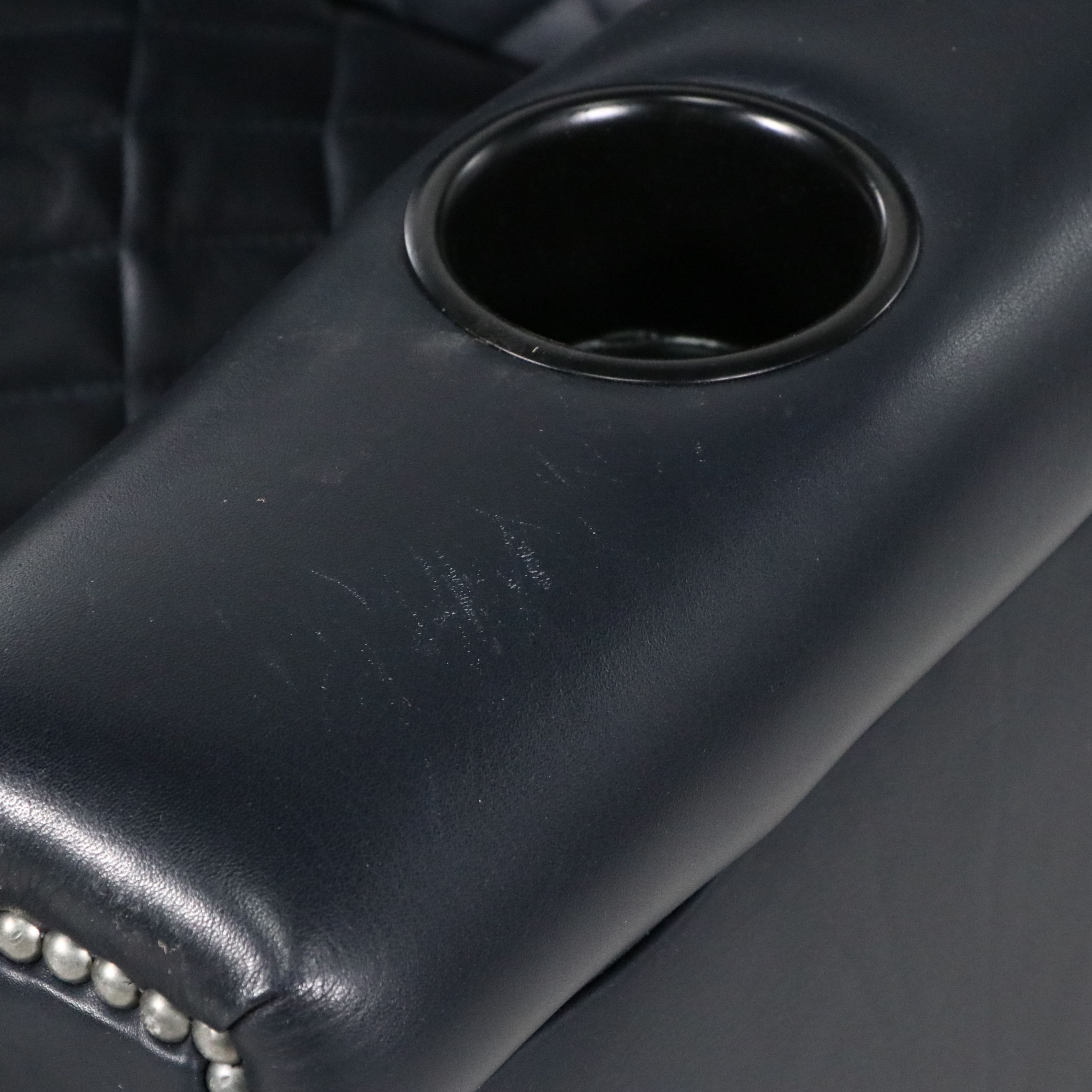 Leathercraft Quilted Leather Upholstered Recliner with Nailhead Trim