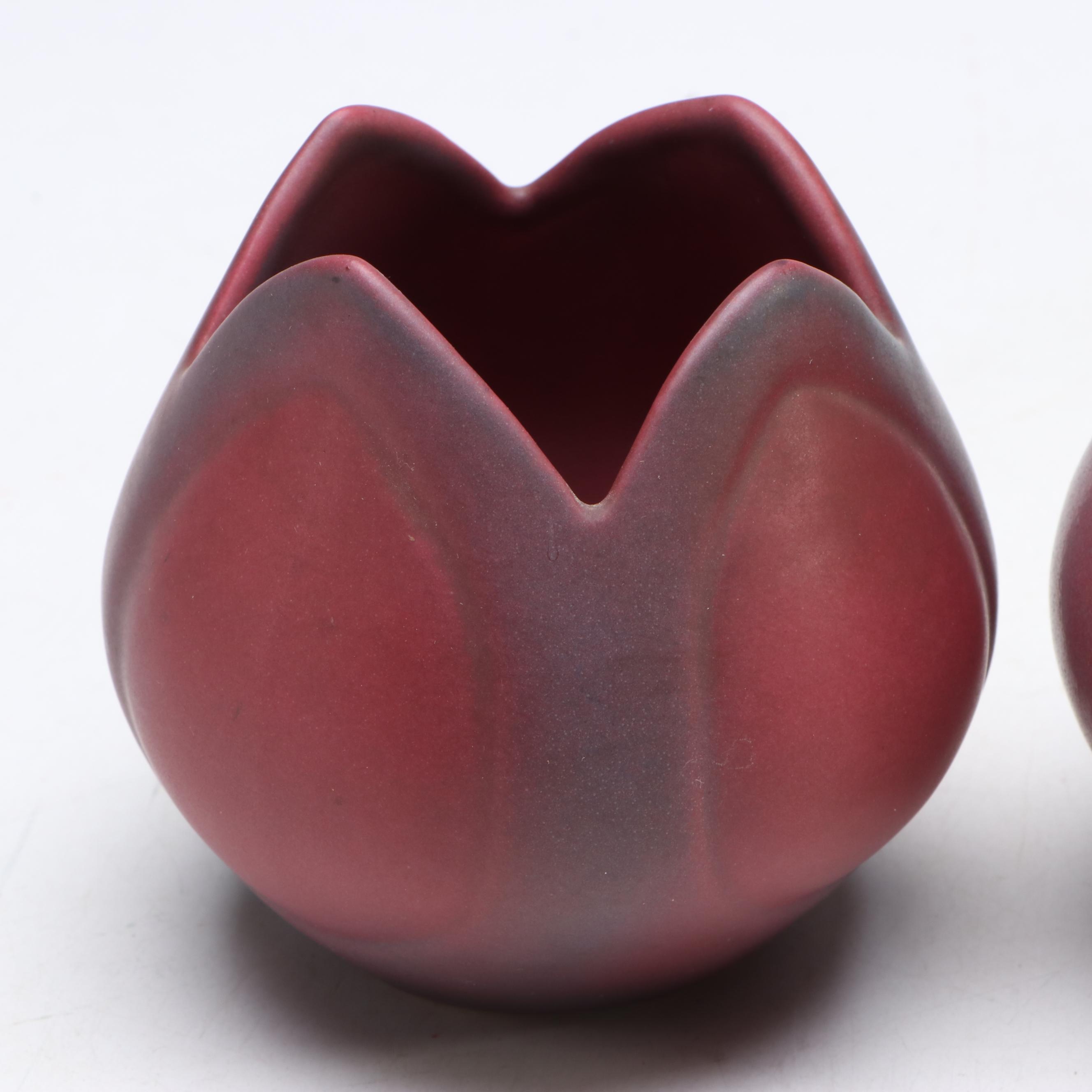 Van Briggle Pottery Tulip Flower Candlesticks