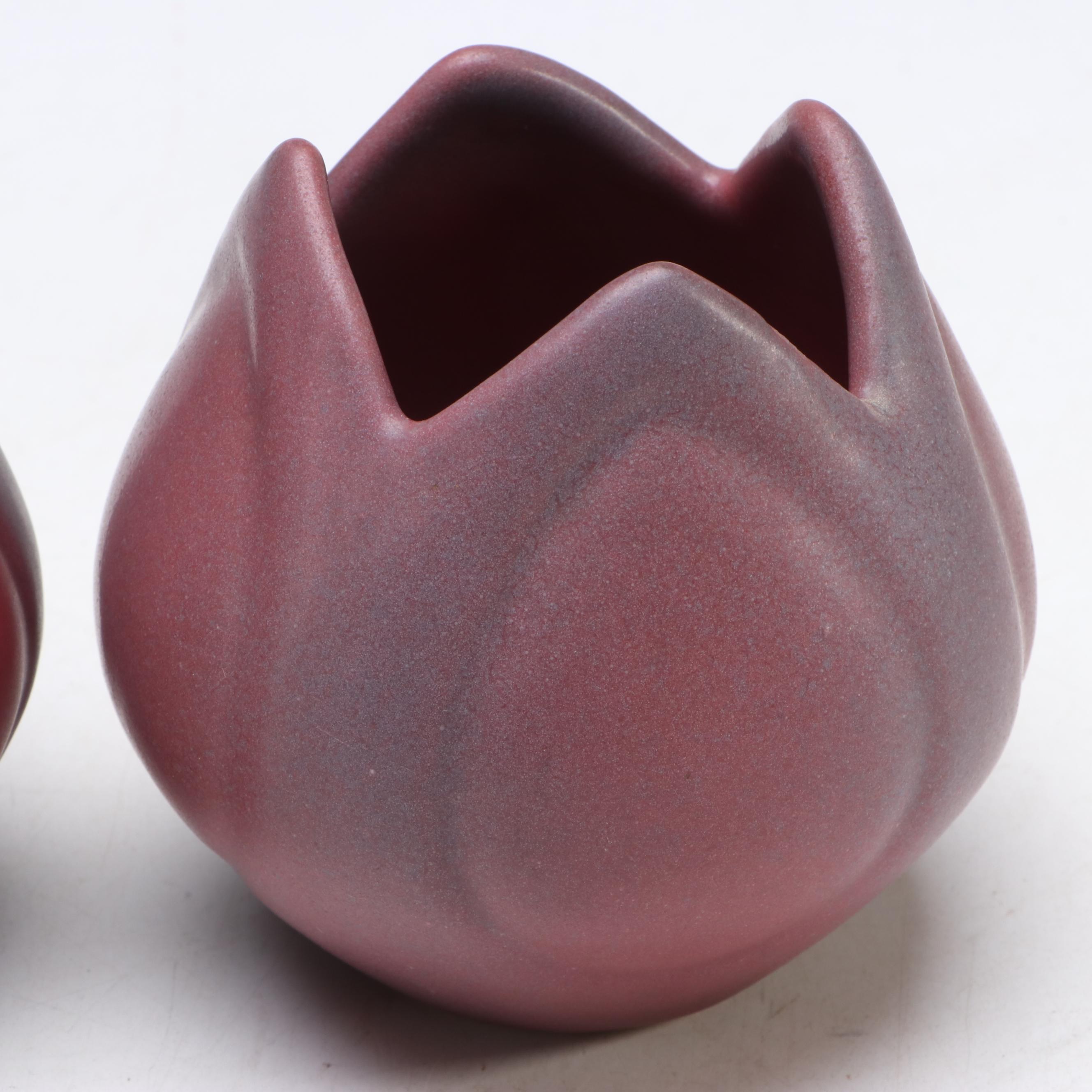 Van Briggle Pottery Tulip Flower Candlesticks