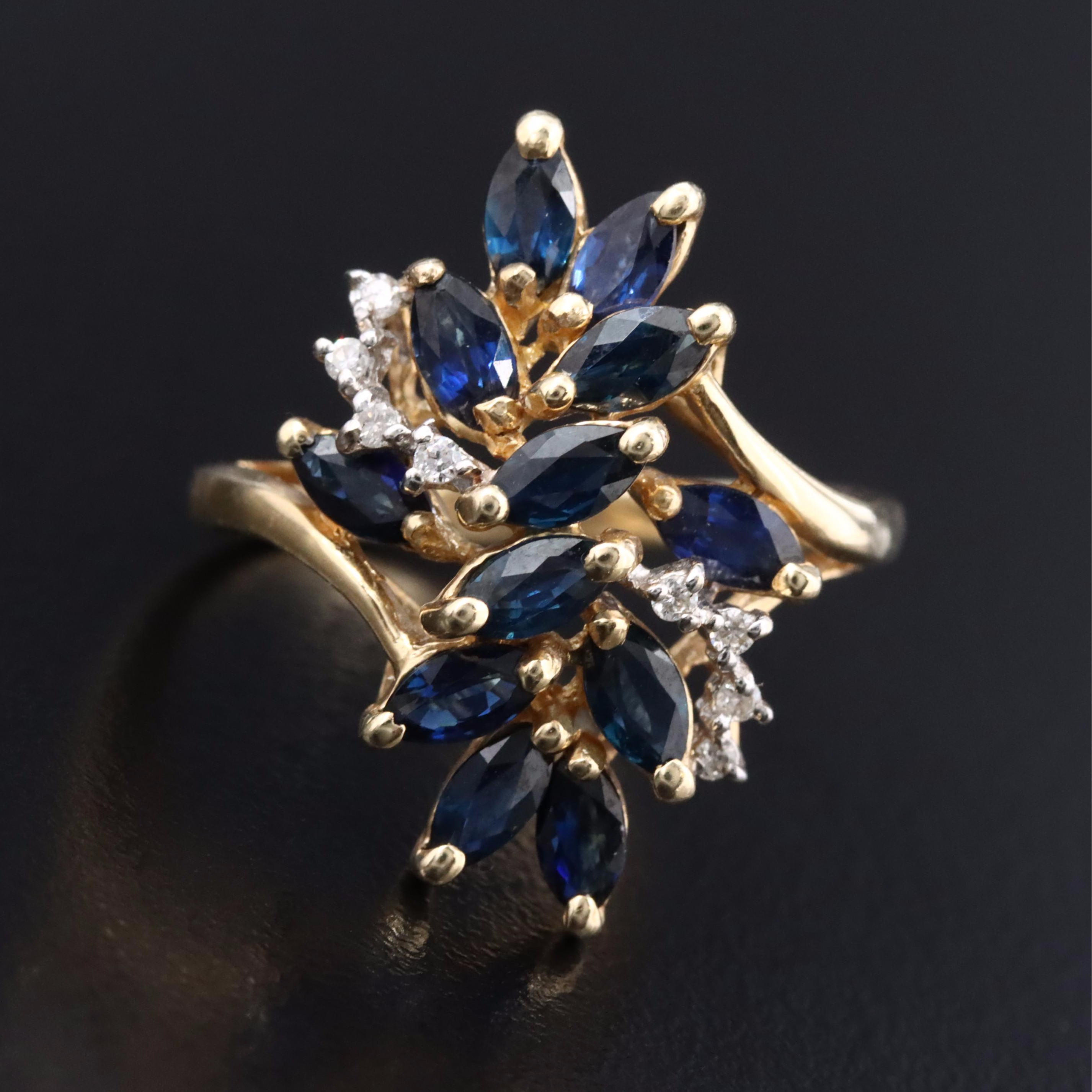 14K Sapphire and Diamond Ring