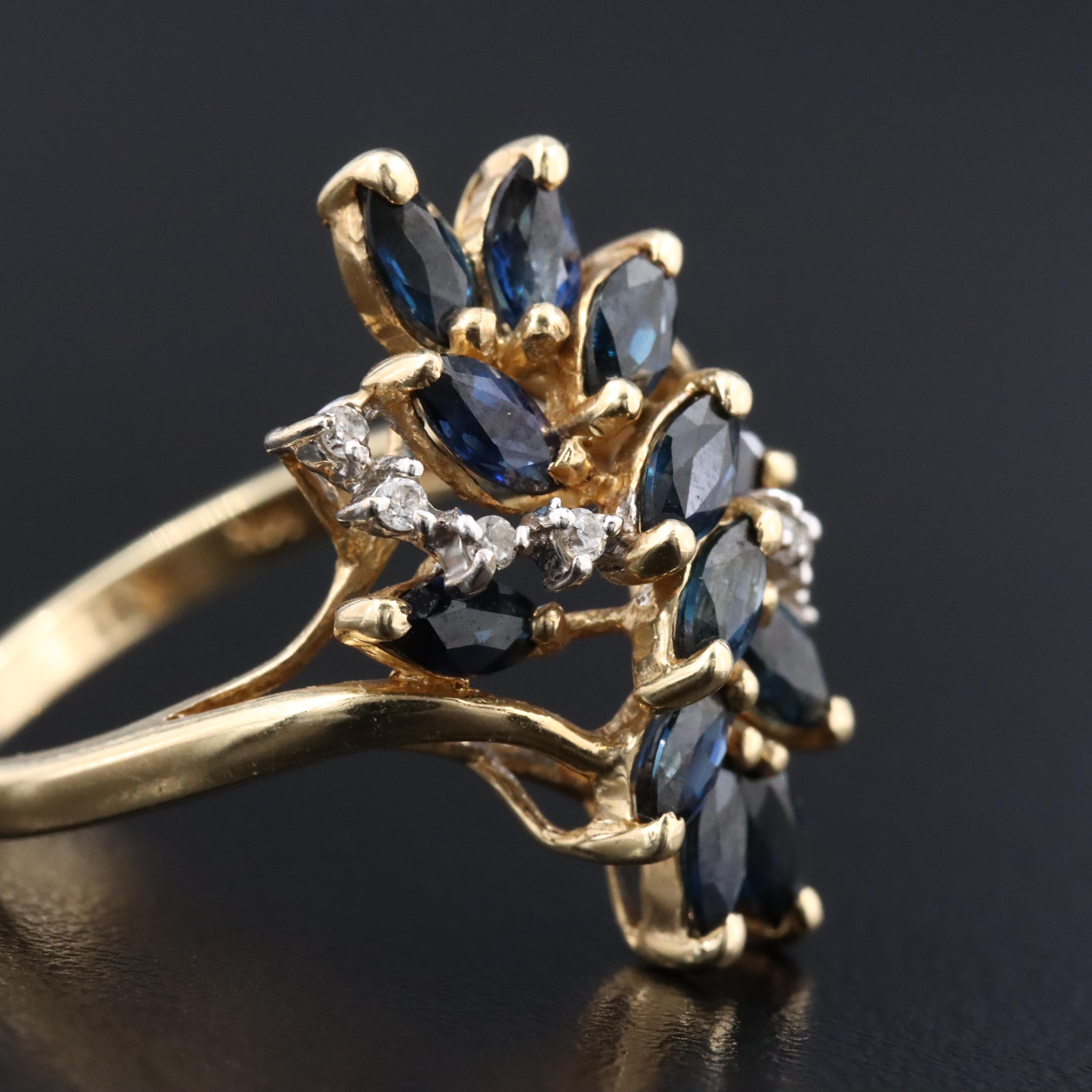 14K Sapphire and Diamond Ring